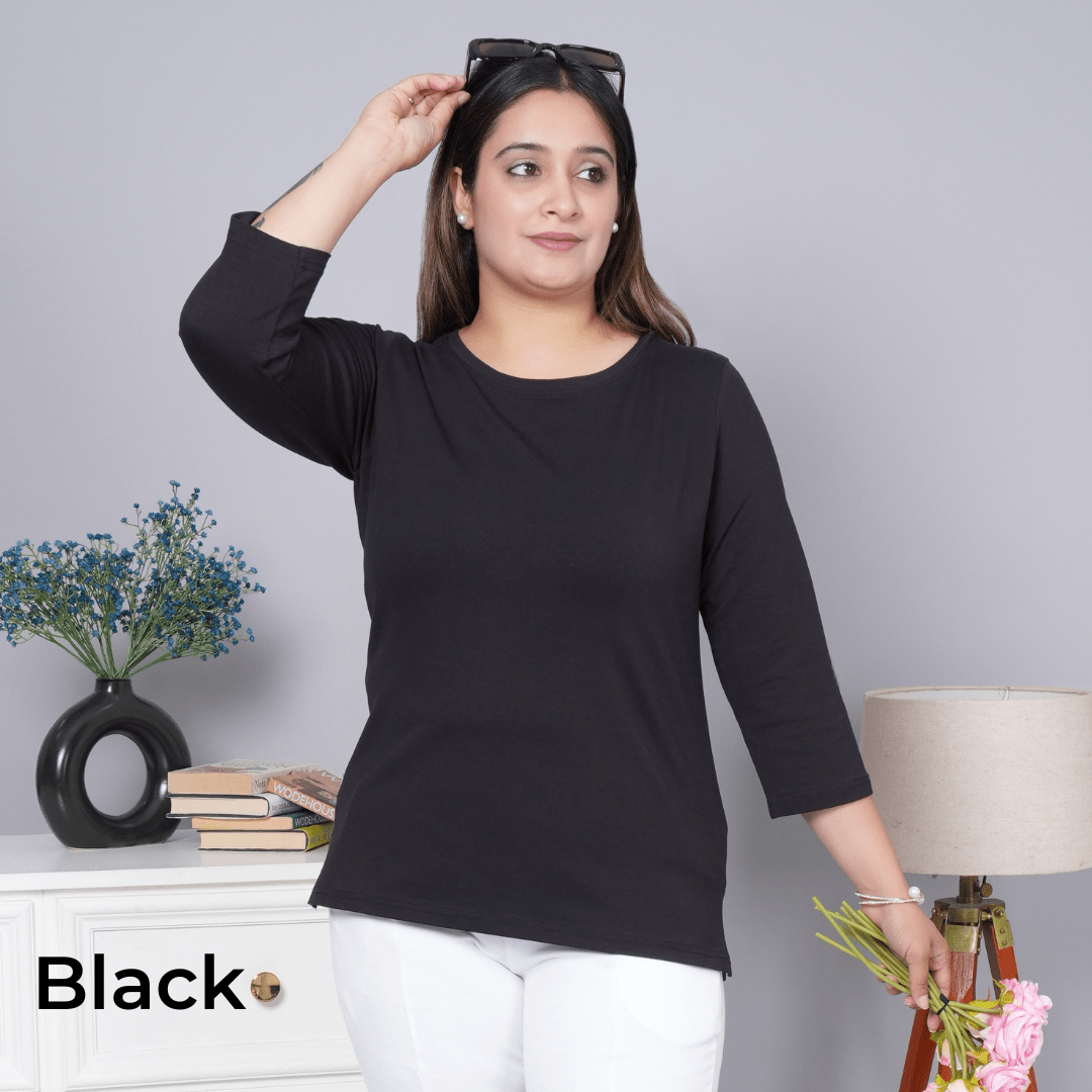 Cotton 3/4 sleeve Tshirt - Mlada