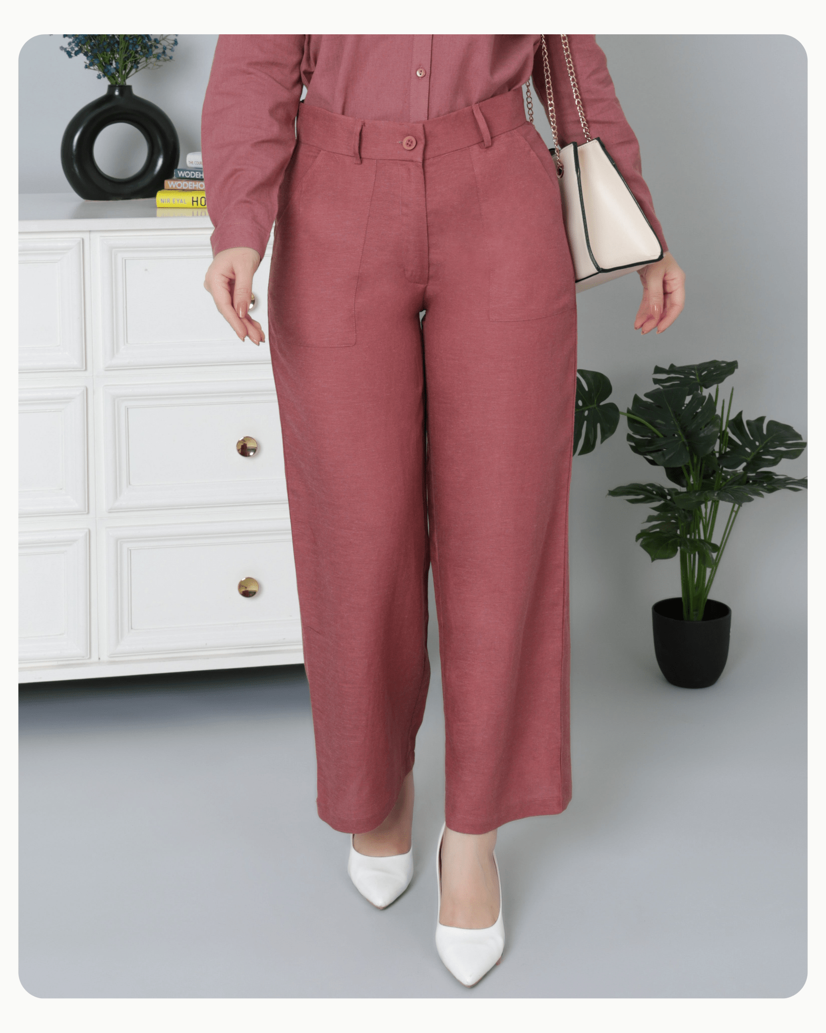 Linen high waist pant - Mlada