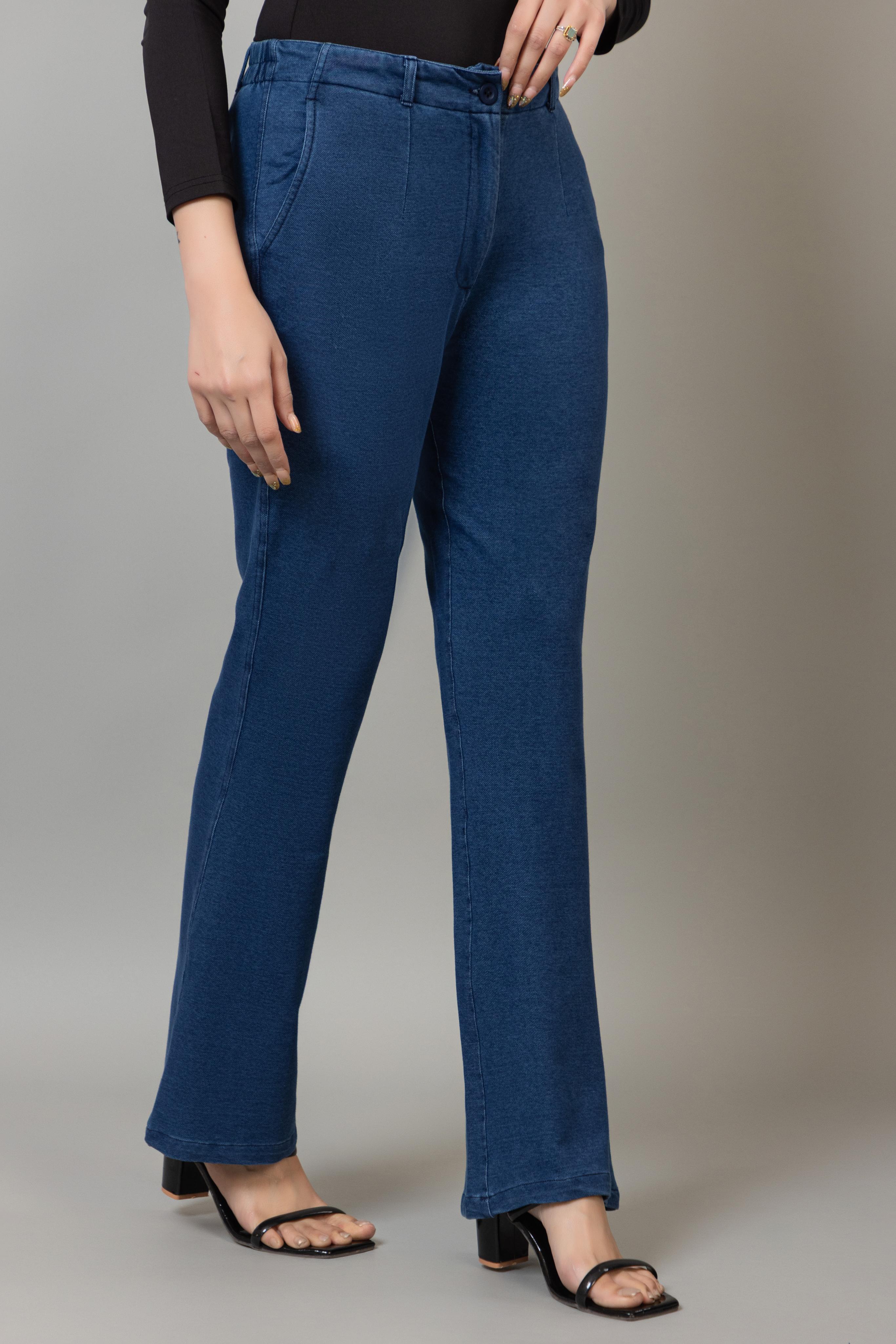 Light blue denim straight pant
