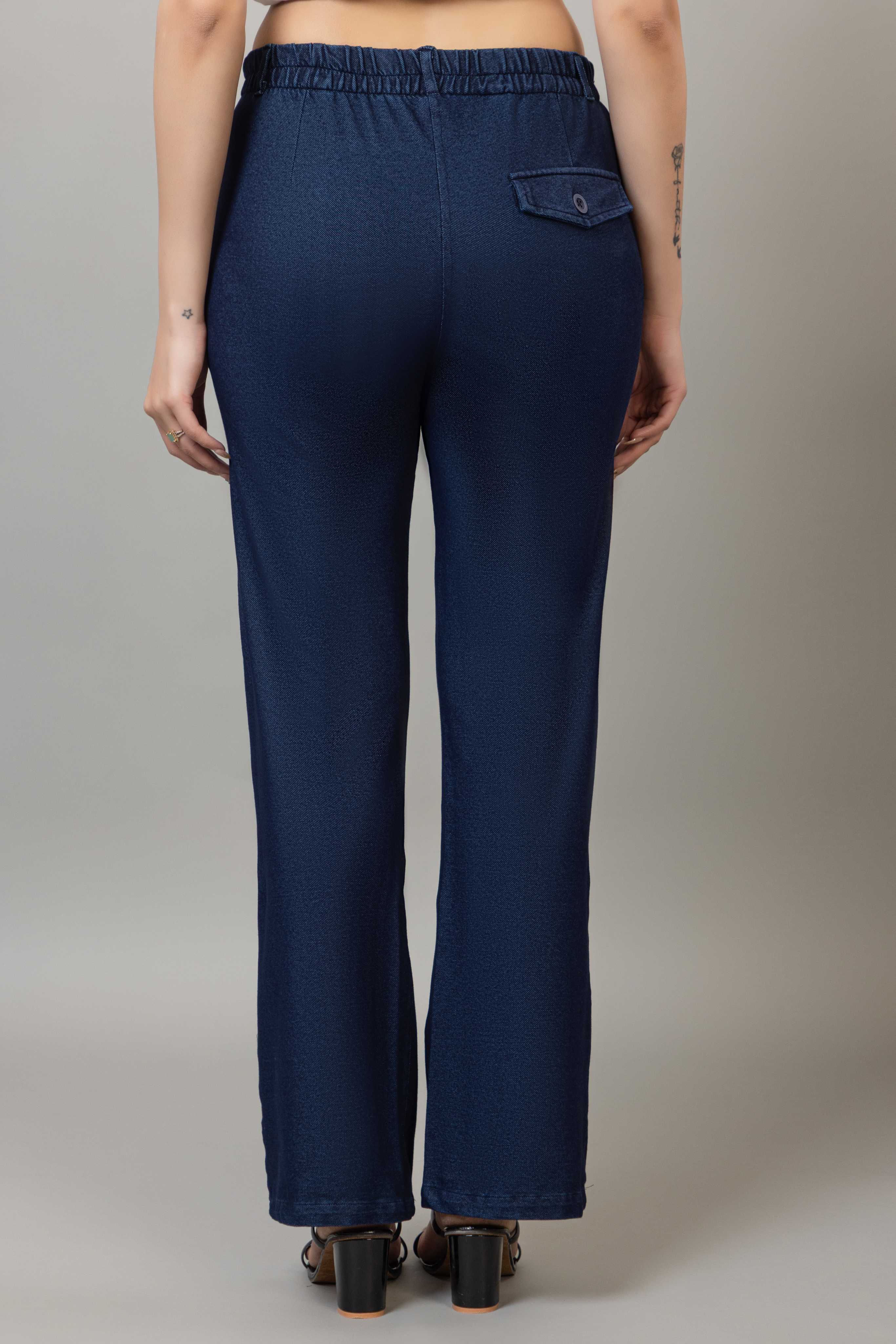Navy denim bootcut flare pant