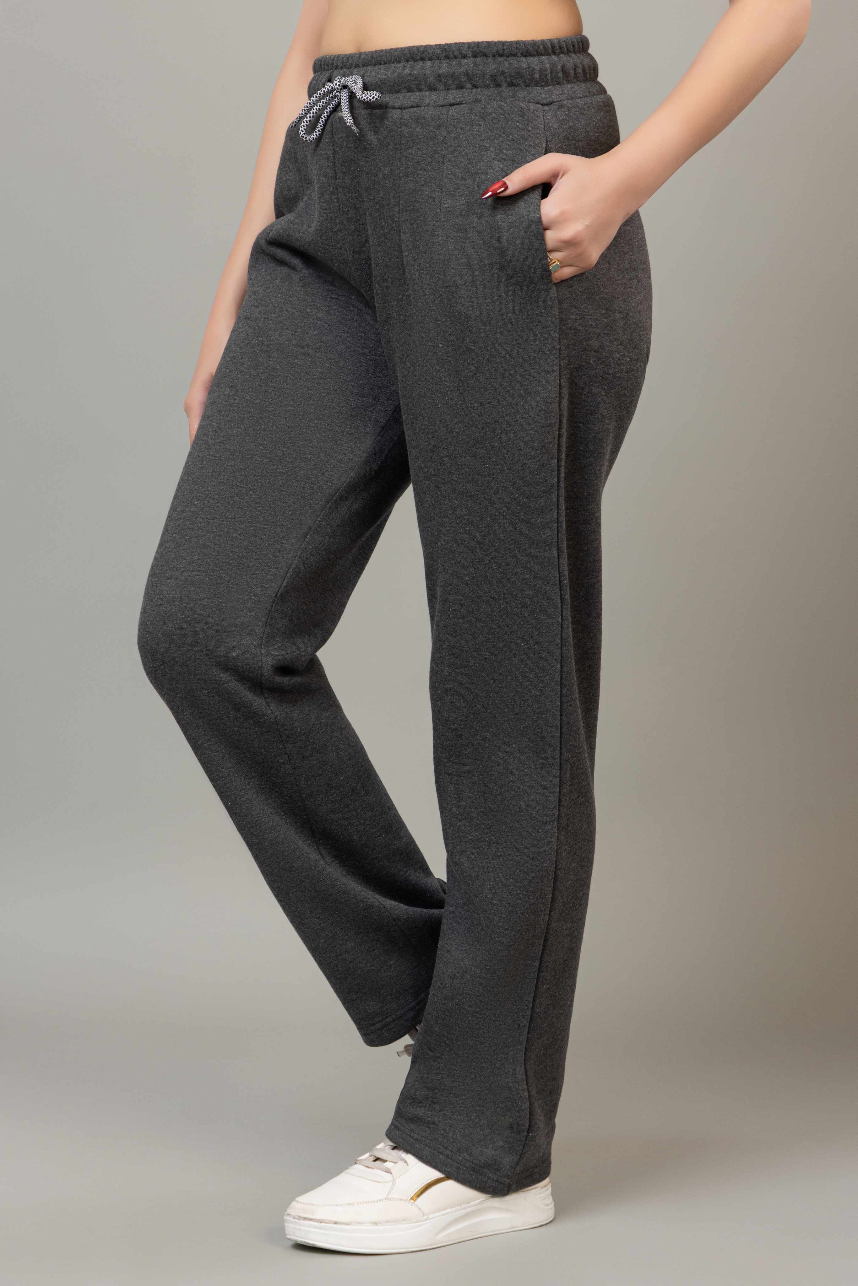 Charcoal winter warm straight fit pants