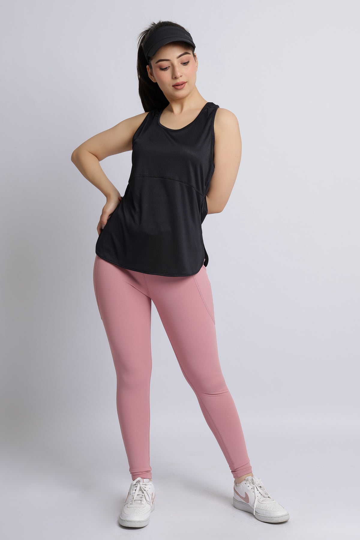 Black active racer back vest