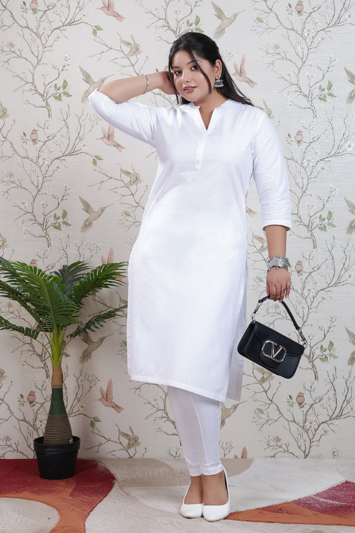 White Linen Long kurta