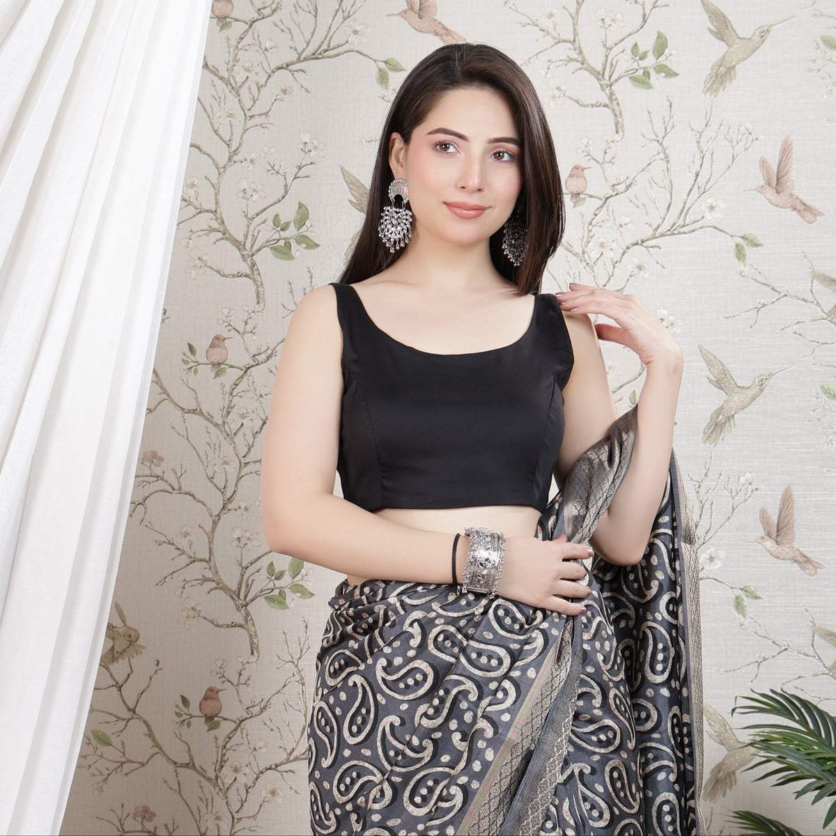 Black blouse made from premium cotton