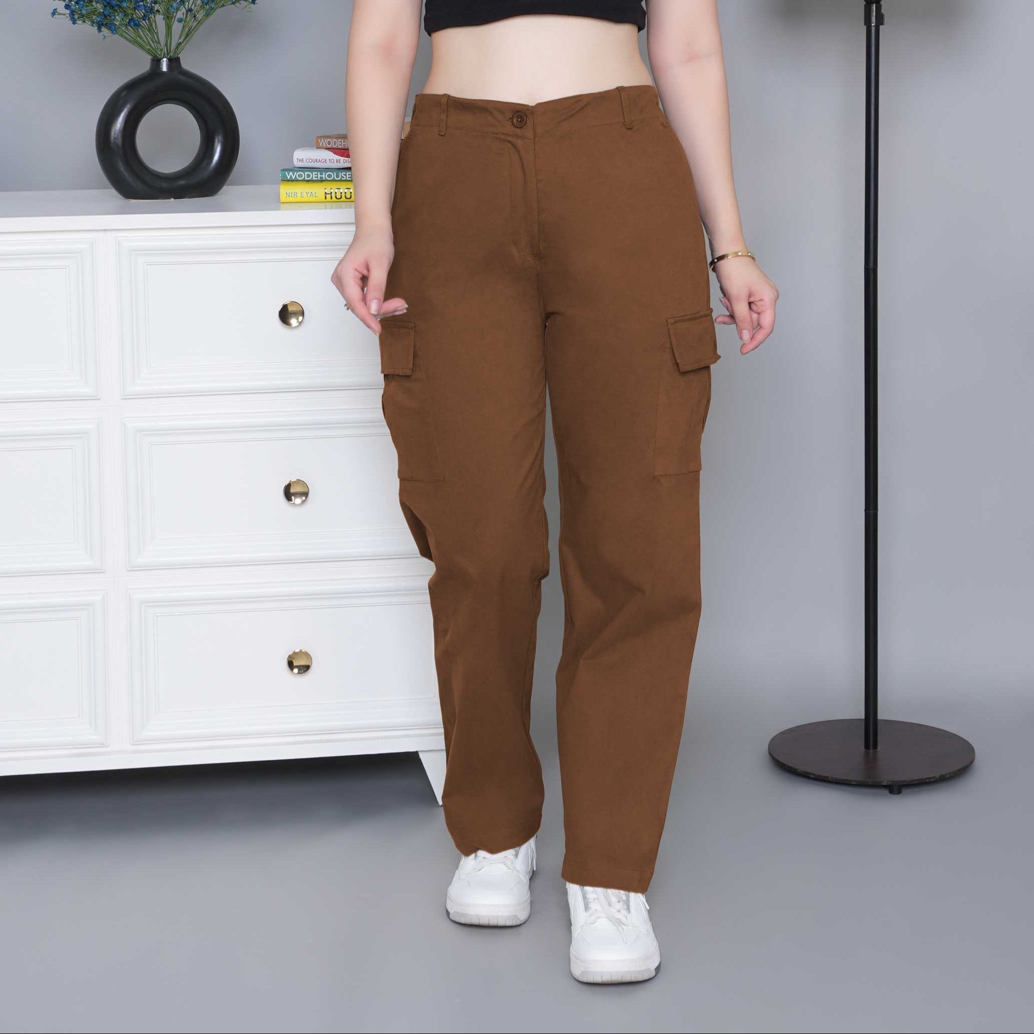 Olive stretchable biowash USA HQ cotton travel cargo pant with superior elastic belt.