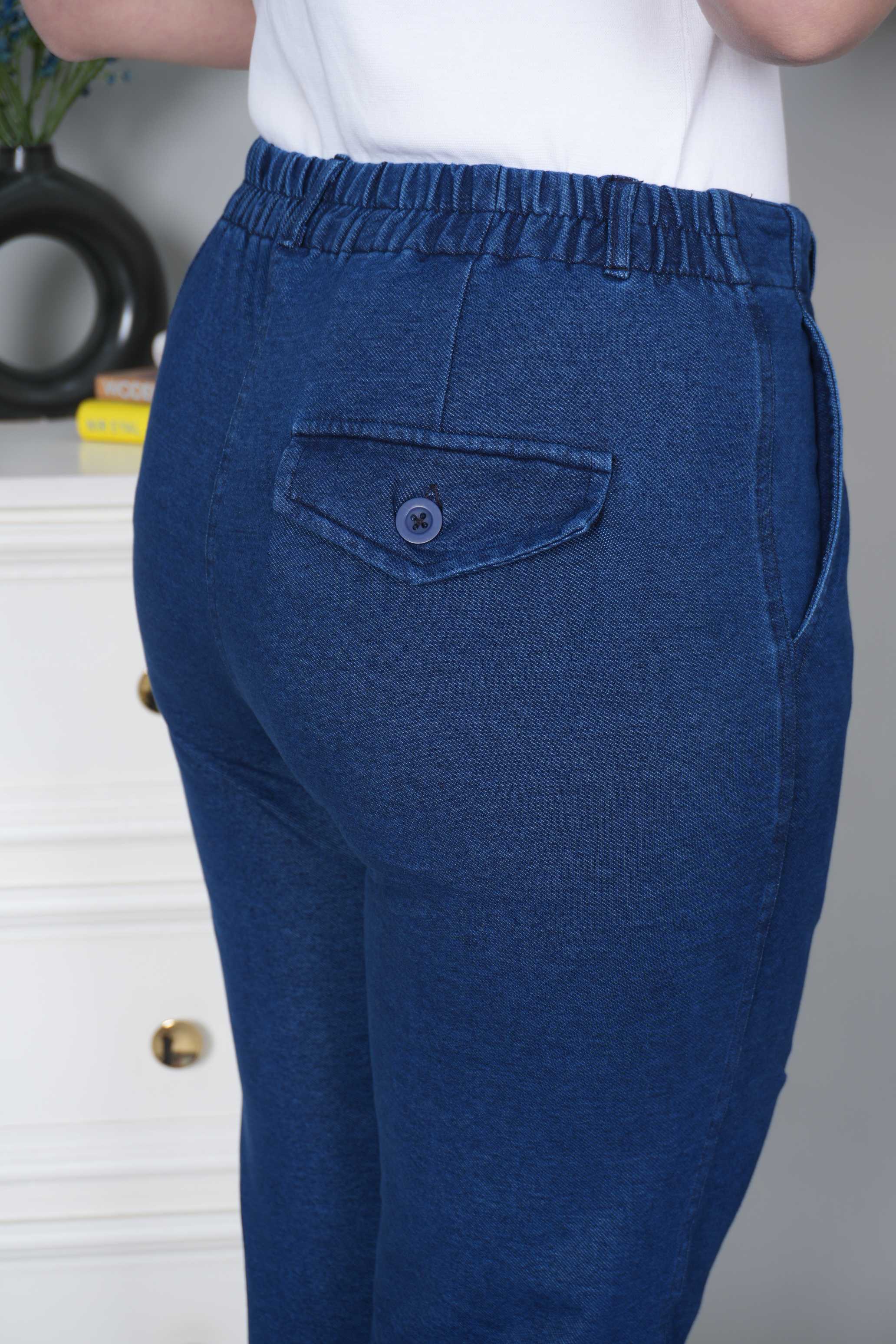 Blue denim straight pant