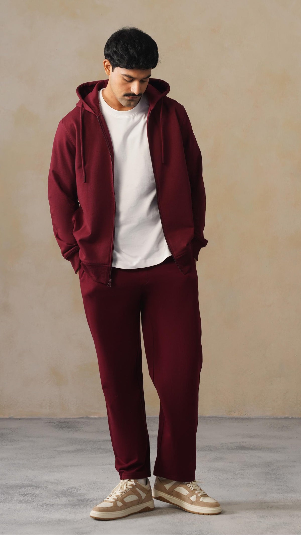 Wine men winter straight fit pants