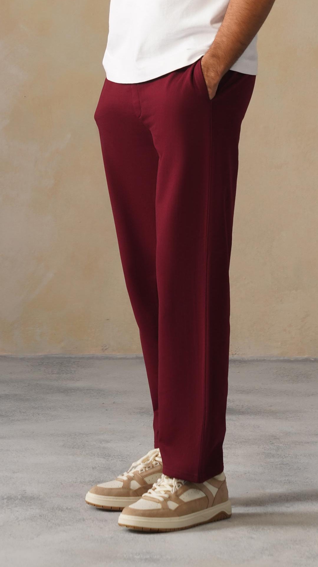 Wine men winter straight fit pants