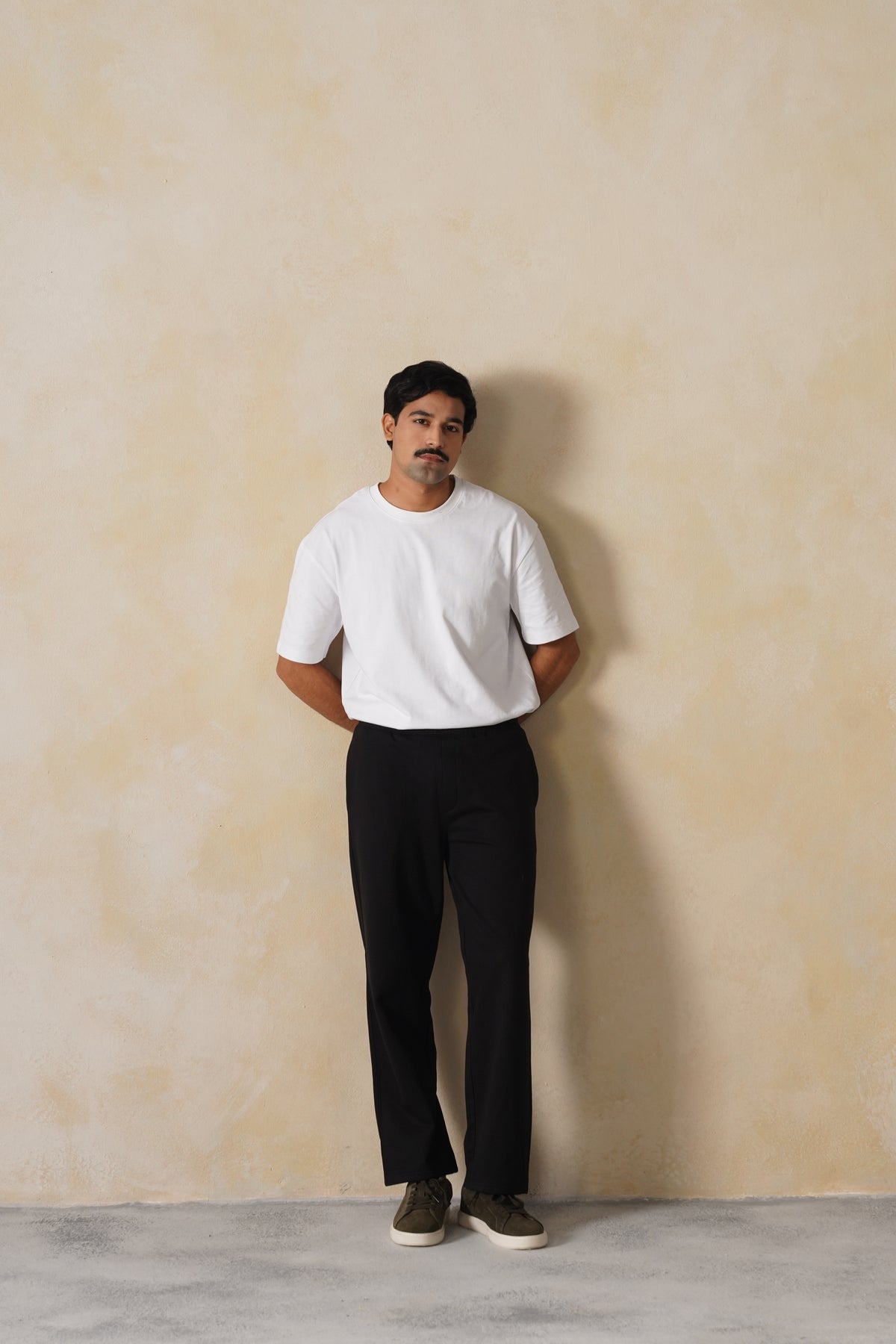 Black men winter straight fit pants