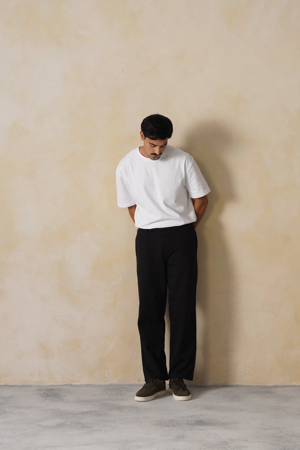 Black men winter straight fit pants