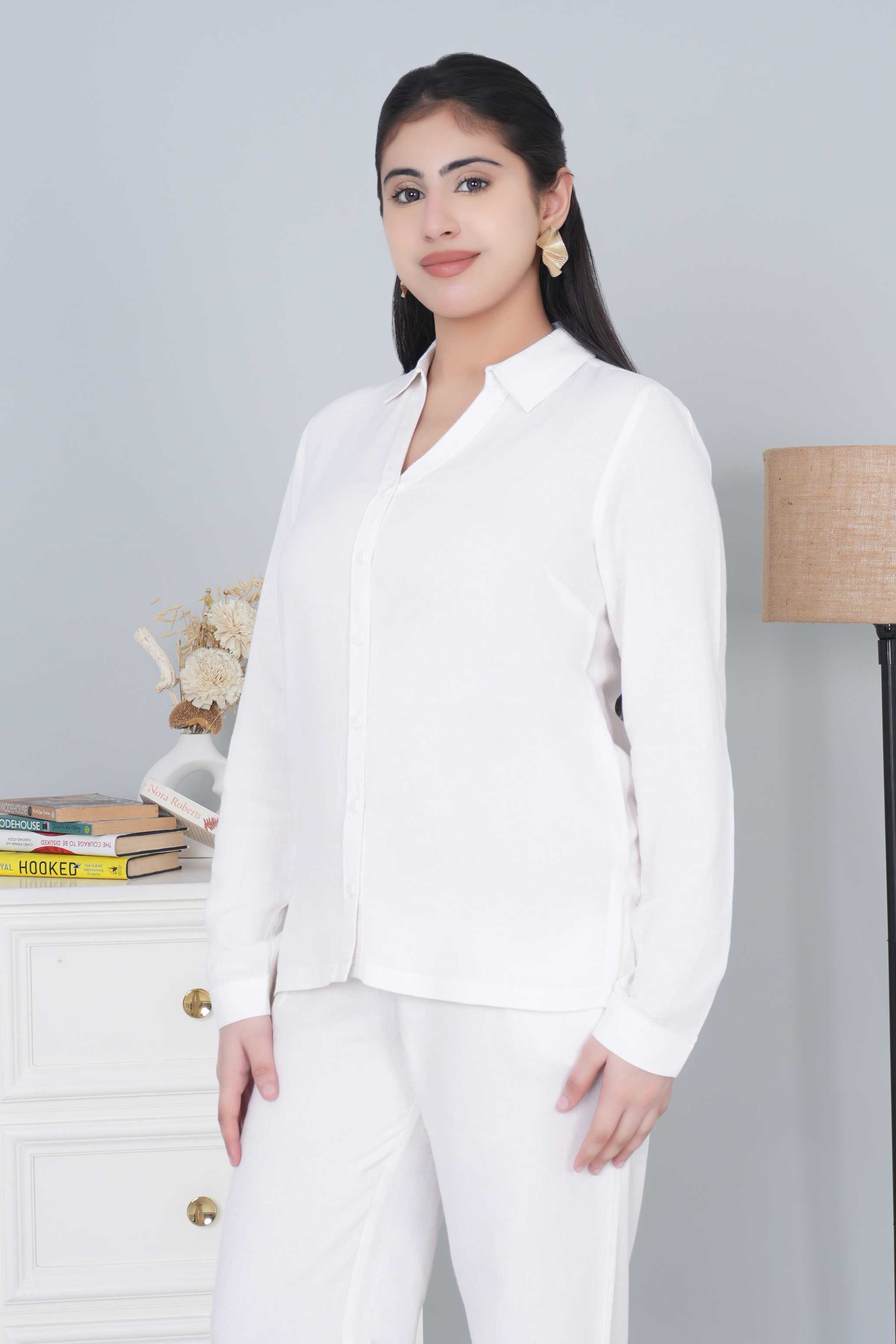 Off white cotton linen shirts