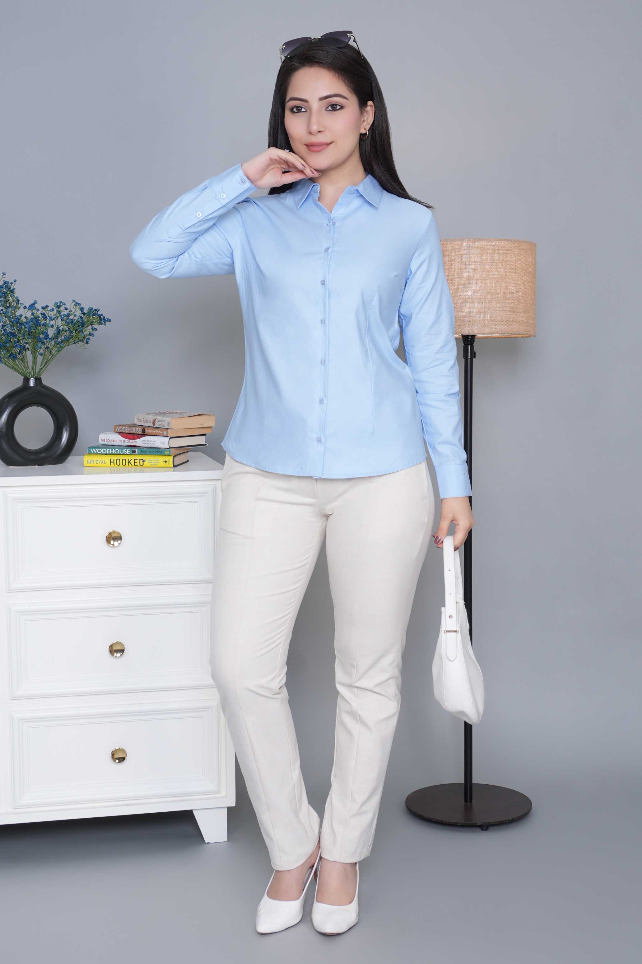 Sky blue cotton shirt