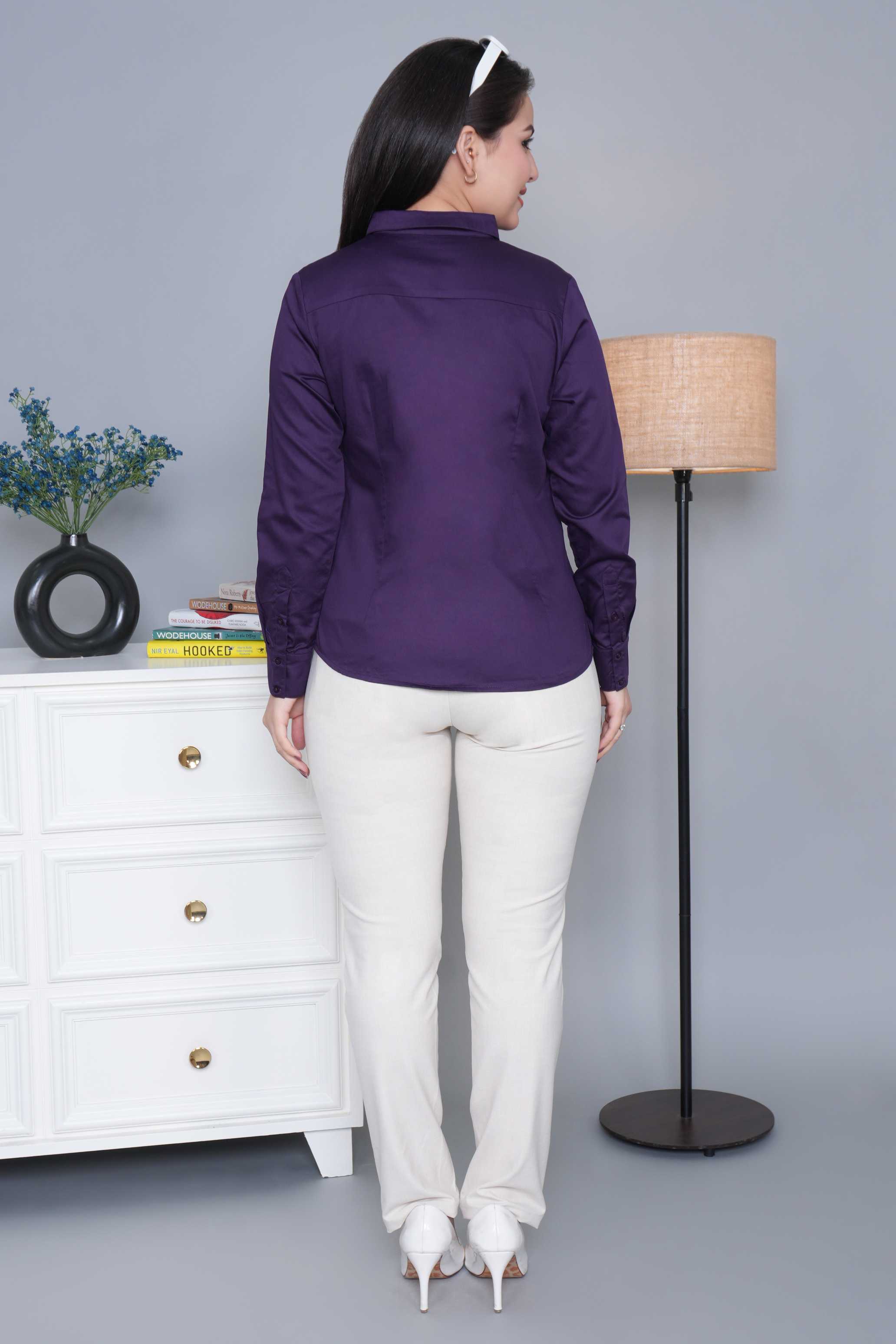 Dark purple cotton shirt