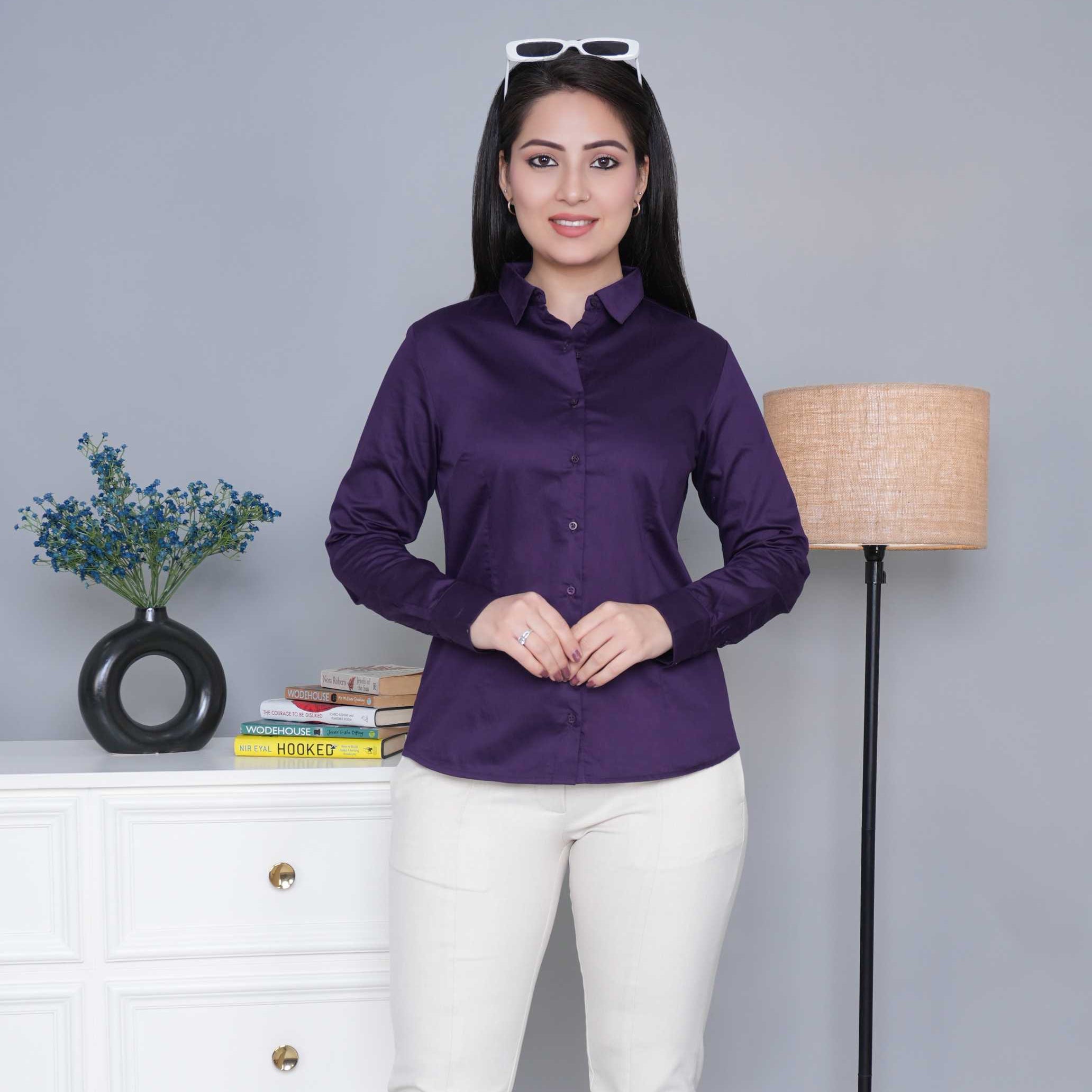 Dark purple cotton shirt