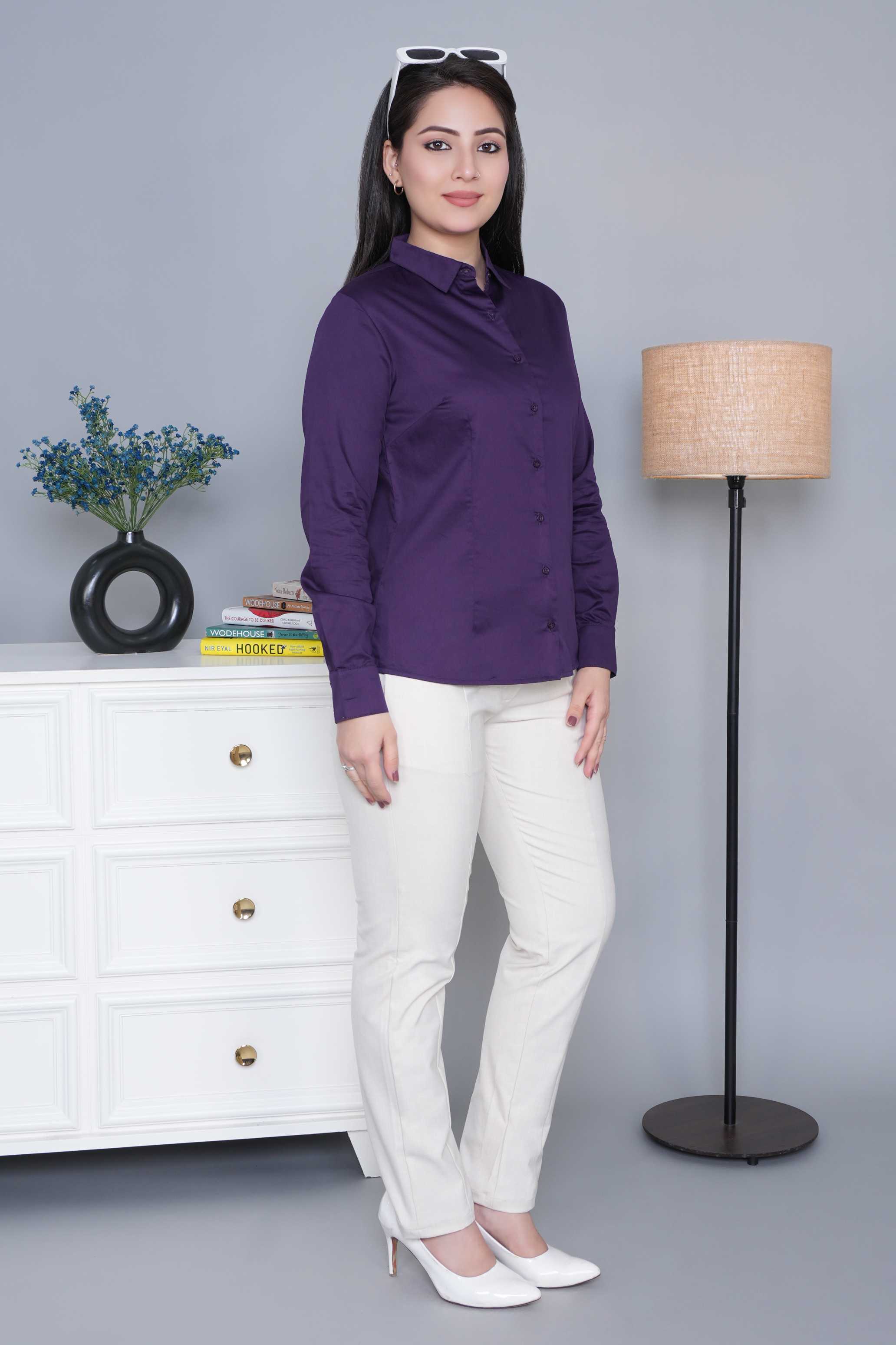 Dark purple cotton shirt