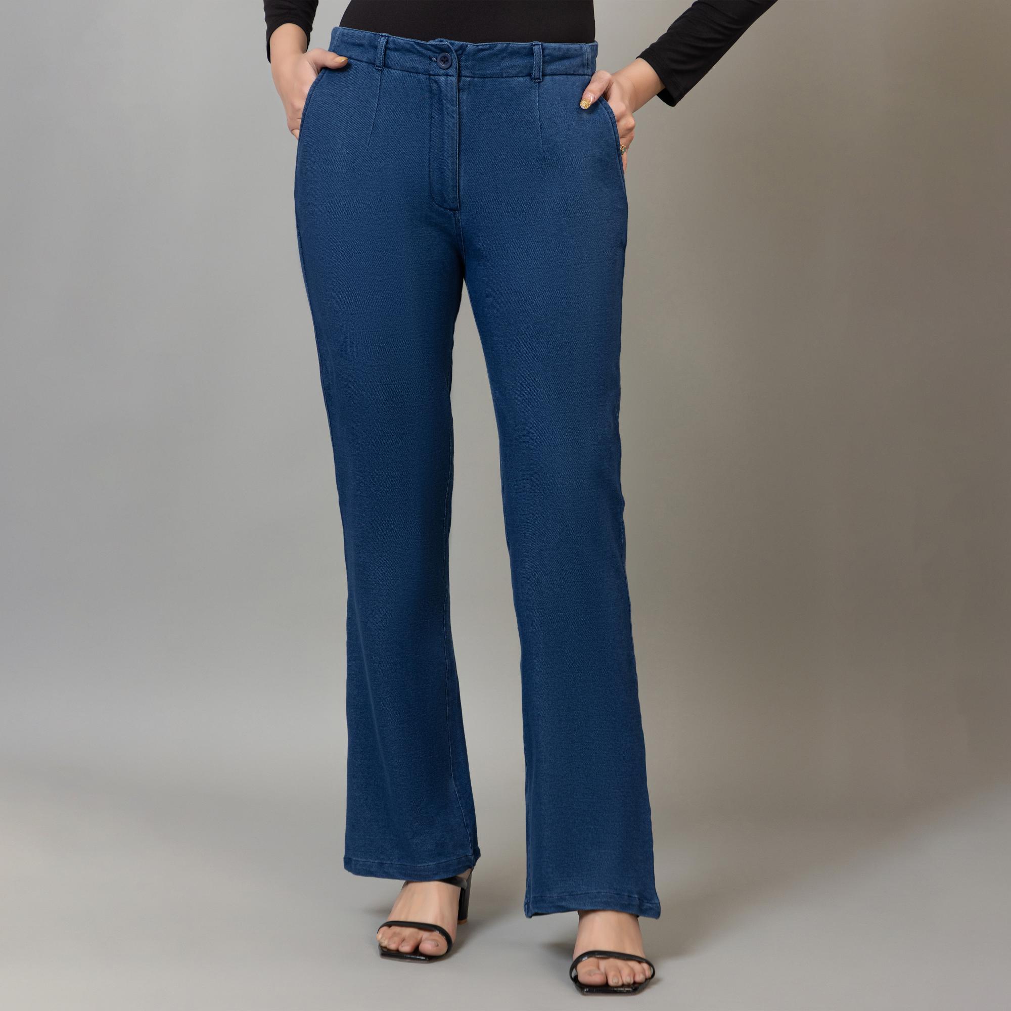 Light blue denim straight pant