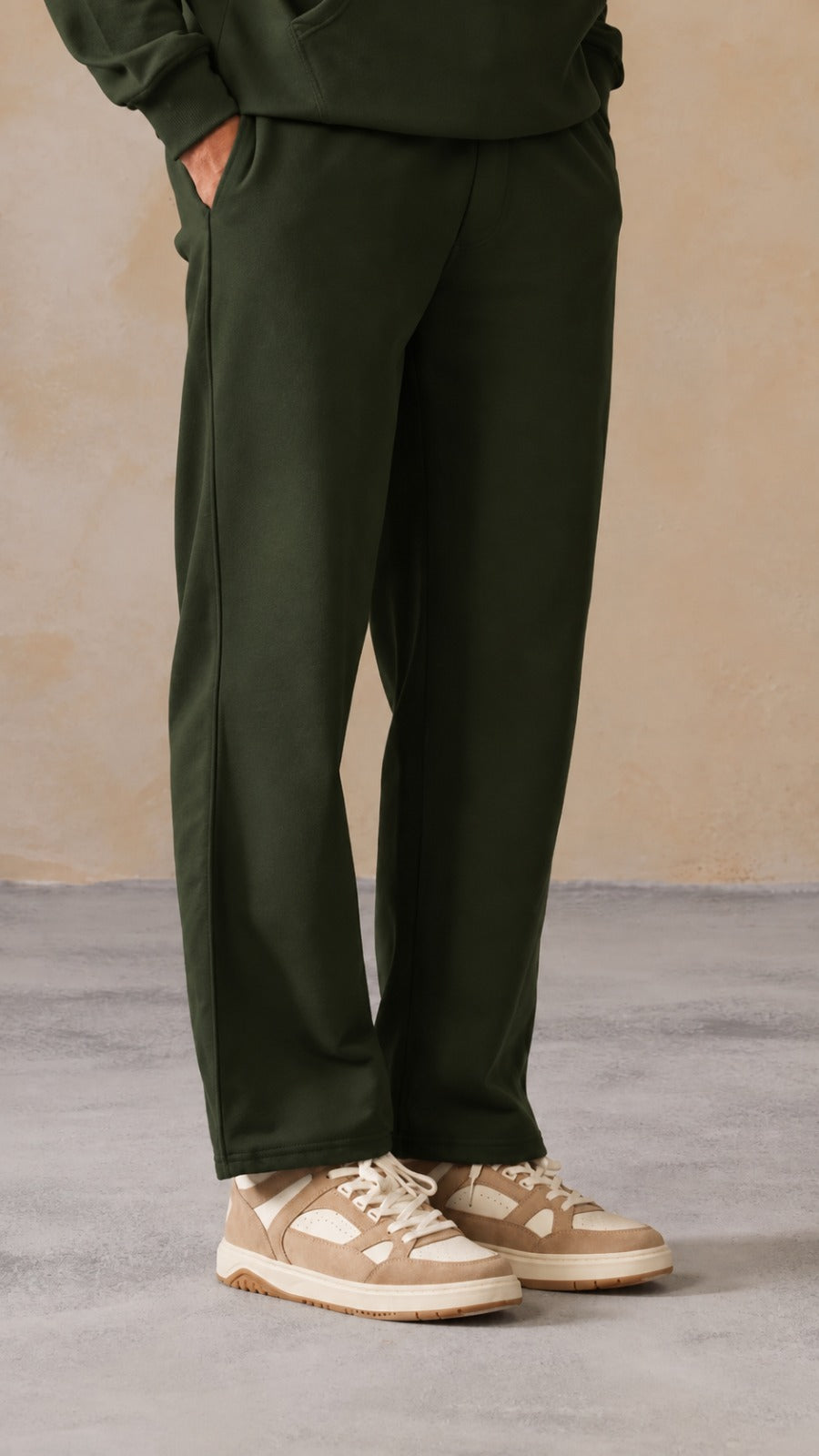 Olive men winter straight fit pants