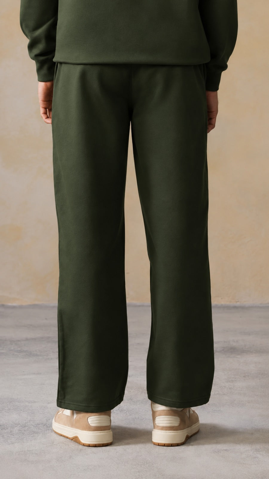 Olive men winter straight fit pants