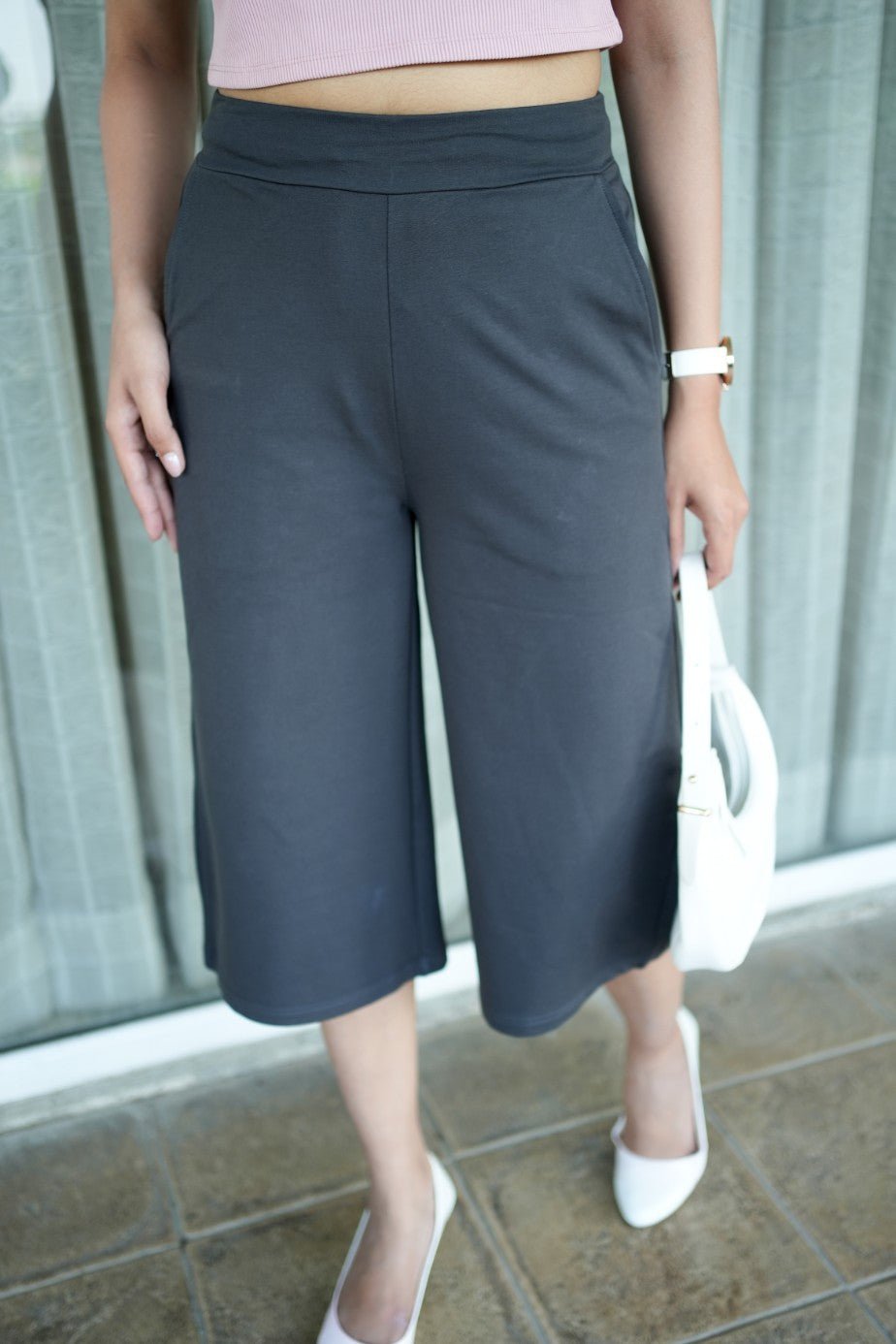 All day Charcoal formal capris | 100% US cotton Lycra -