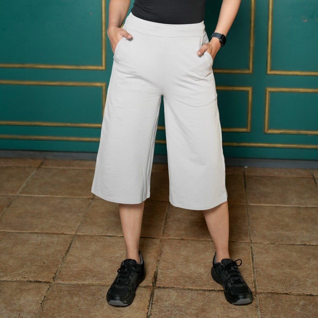 All day Light Grey formal capris | 100% US cotton Lycra -