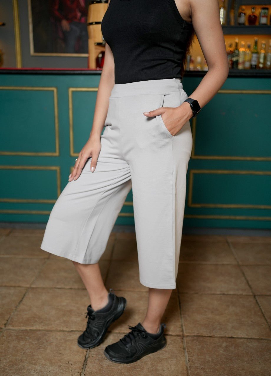 All day Light Grey formal capris | 100% US cotton Lycra -