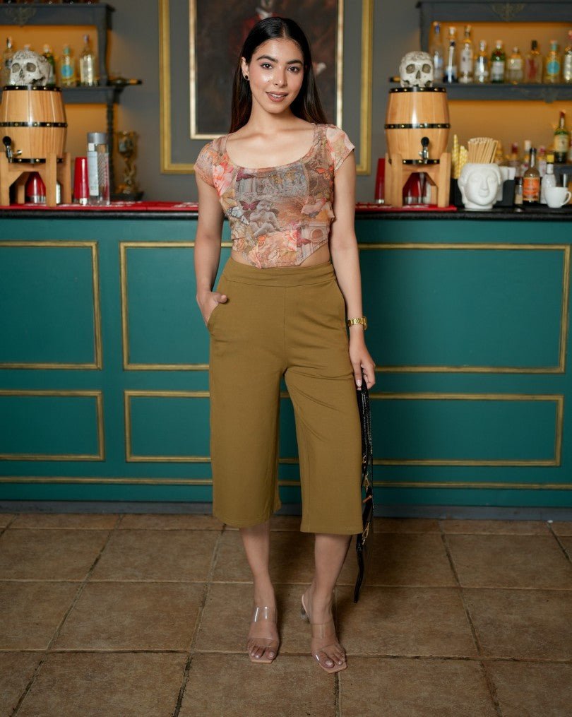 All day Olive formal capris | 100% US cotton Lycra -