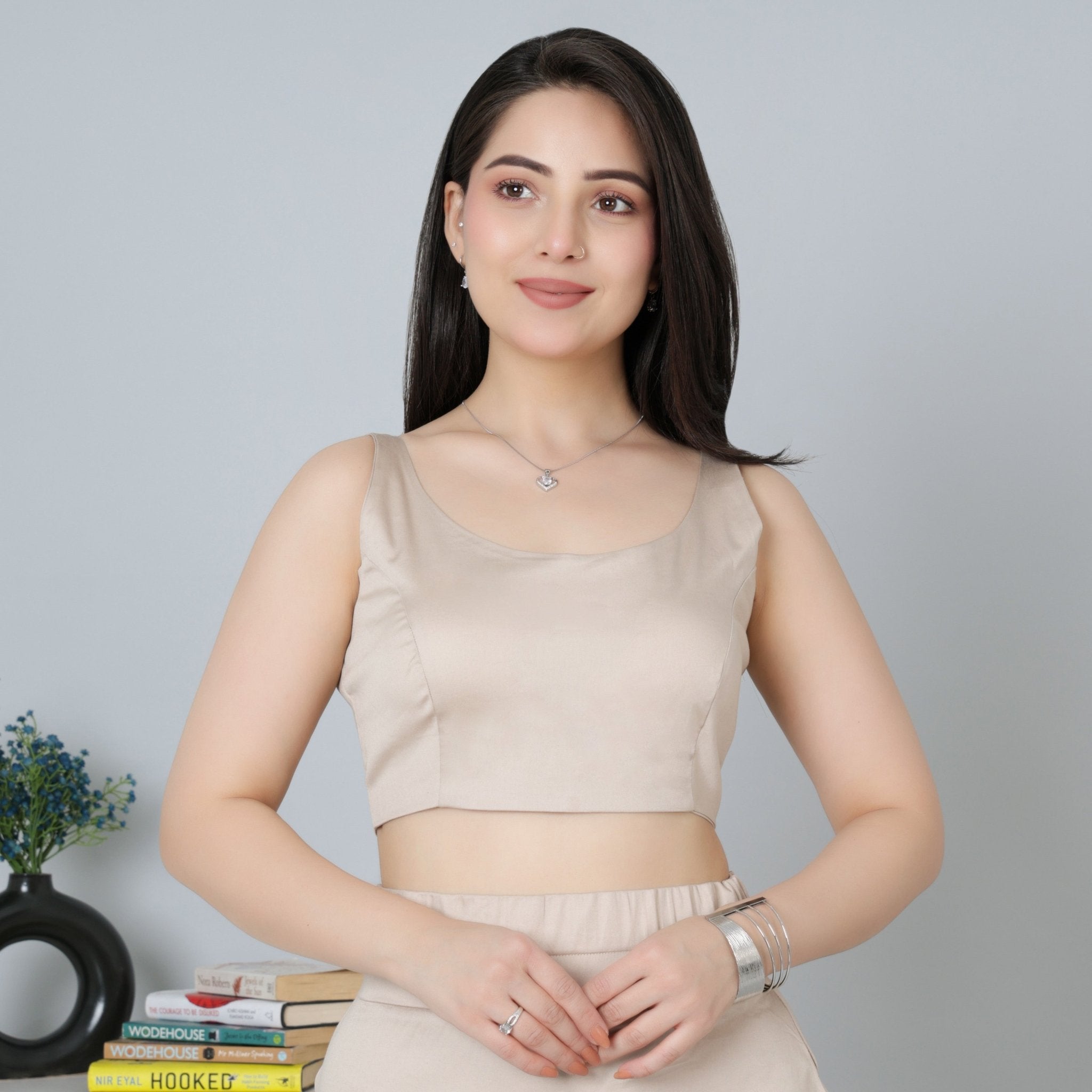Beige blouse made from premium cotton - Blouse