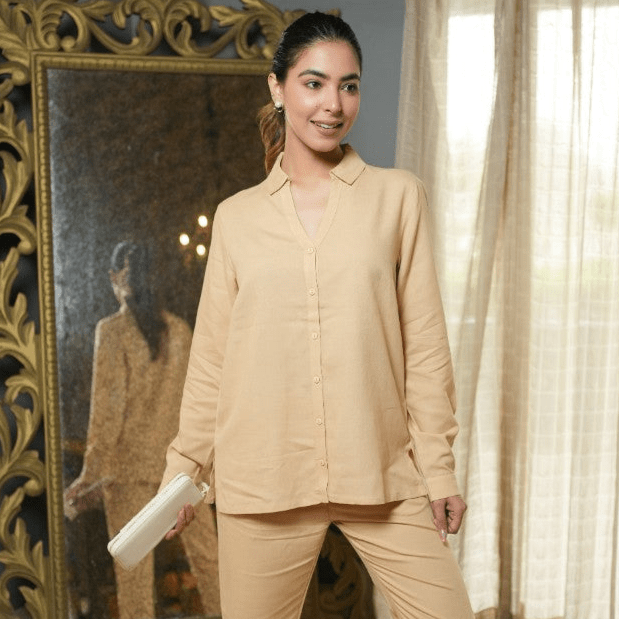 Beige cotton linen shirts - Linen shirts