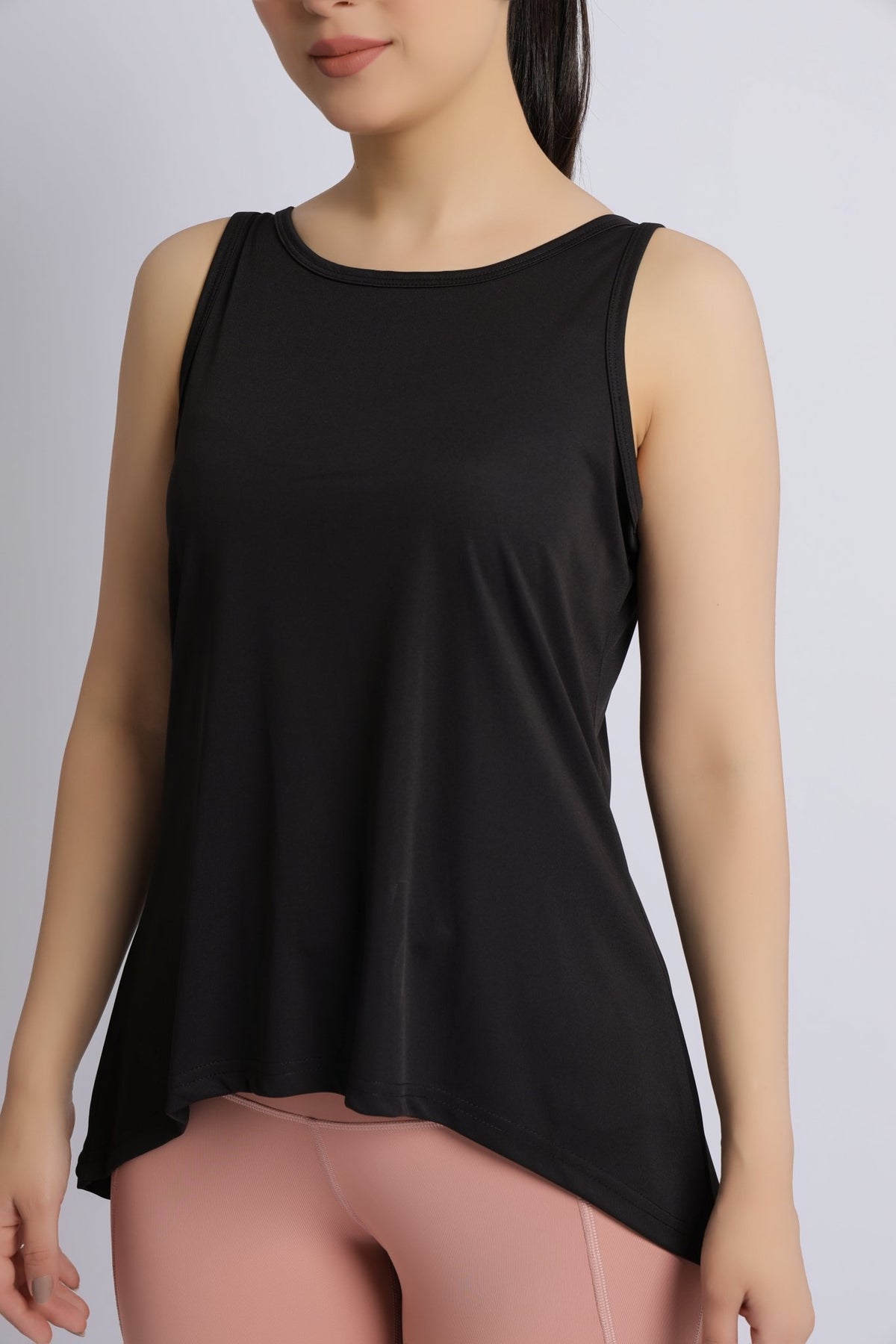 Black active flare vest -Active flare vest