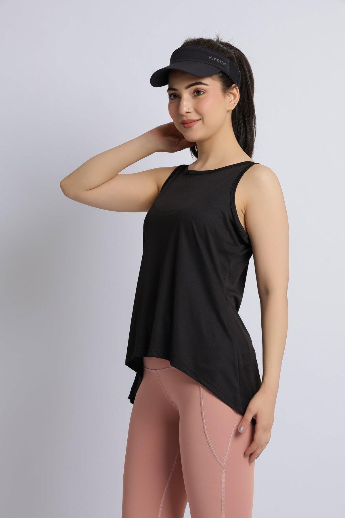 Black active flare vest -Active flare vest