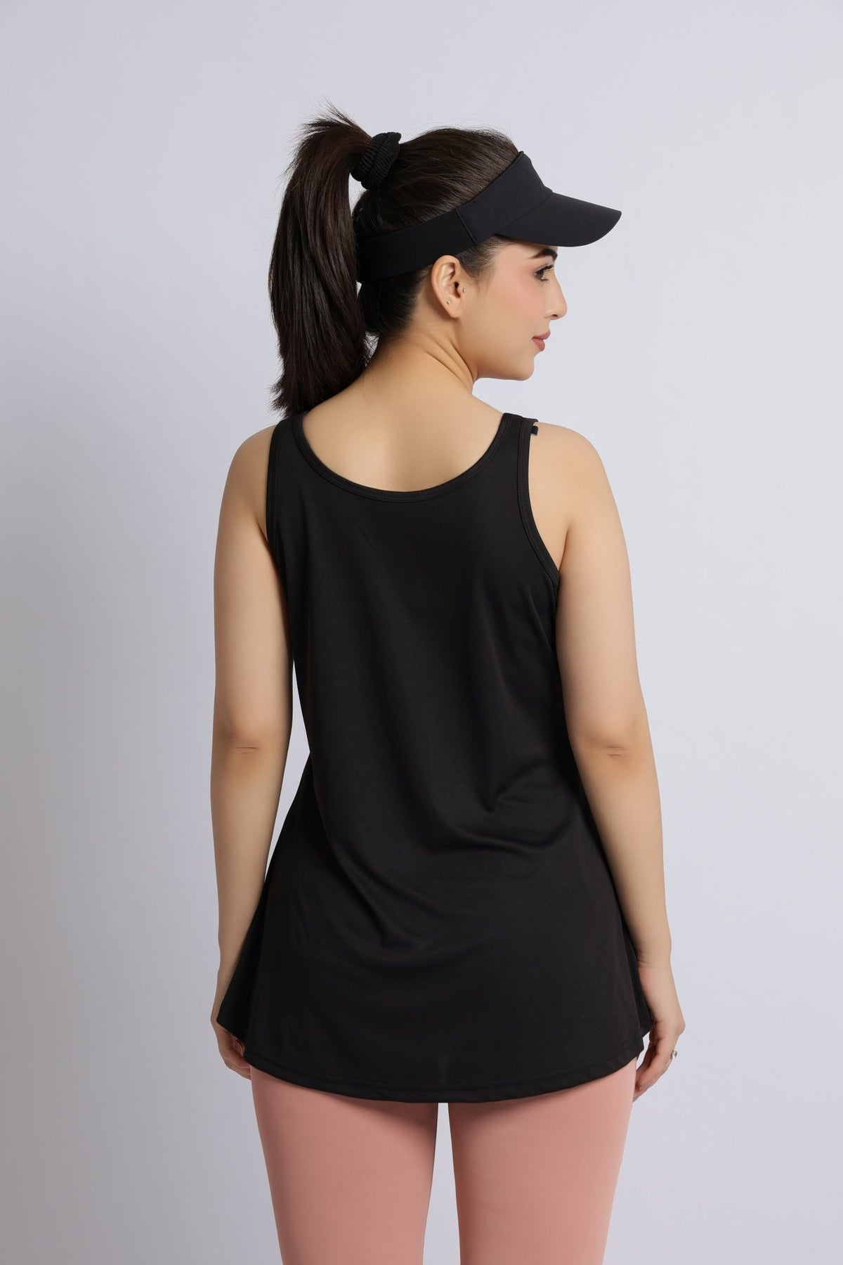 Black active flare vest -Active flare vest