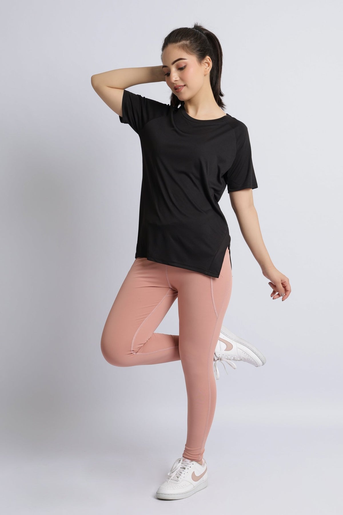 Black active regular tshirt -Active regular tshirt