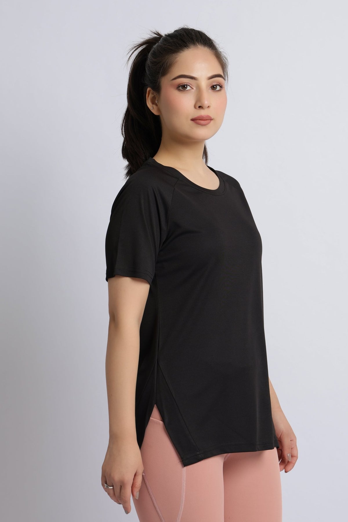 Black active regular tshirt -Active regular tshirt