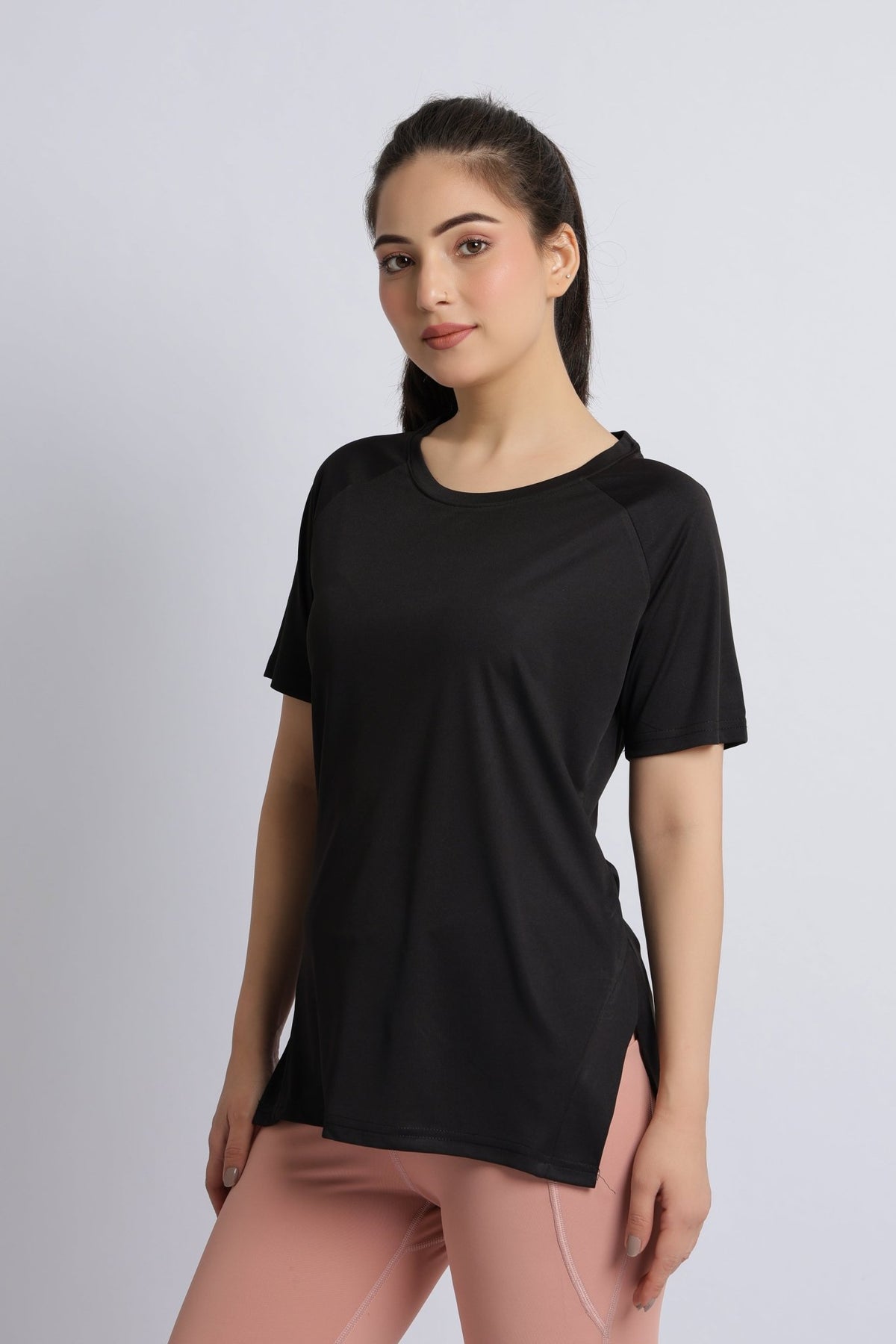 Black active regular tshirt -Active regular tshirt