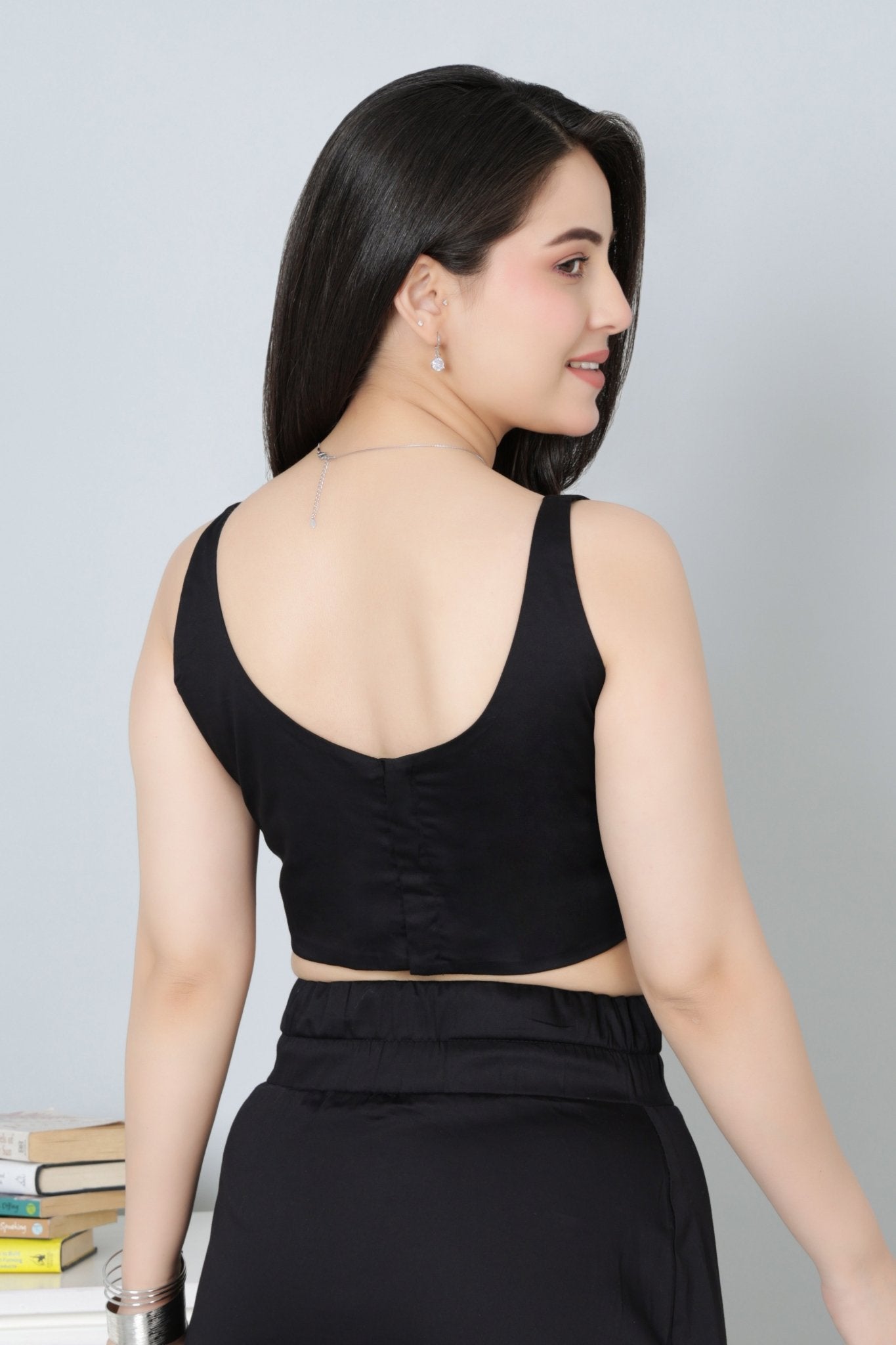 Black blouse made from premium cotton - Blouse