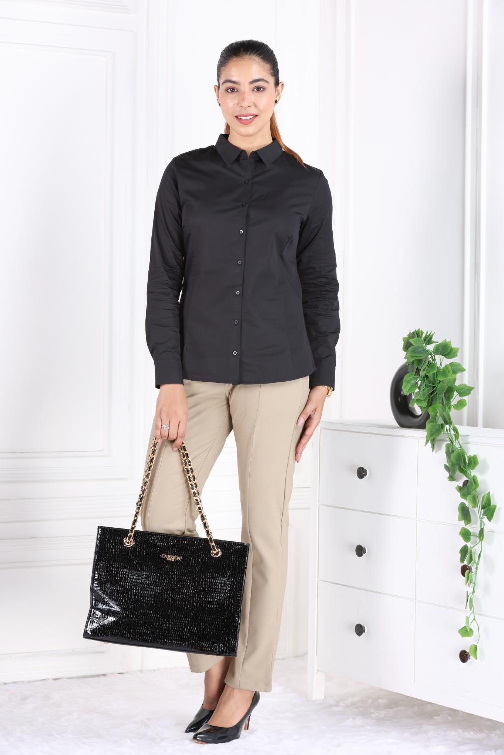 Black Cotton Shirt - Cotton shirt