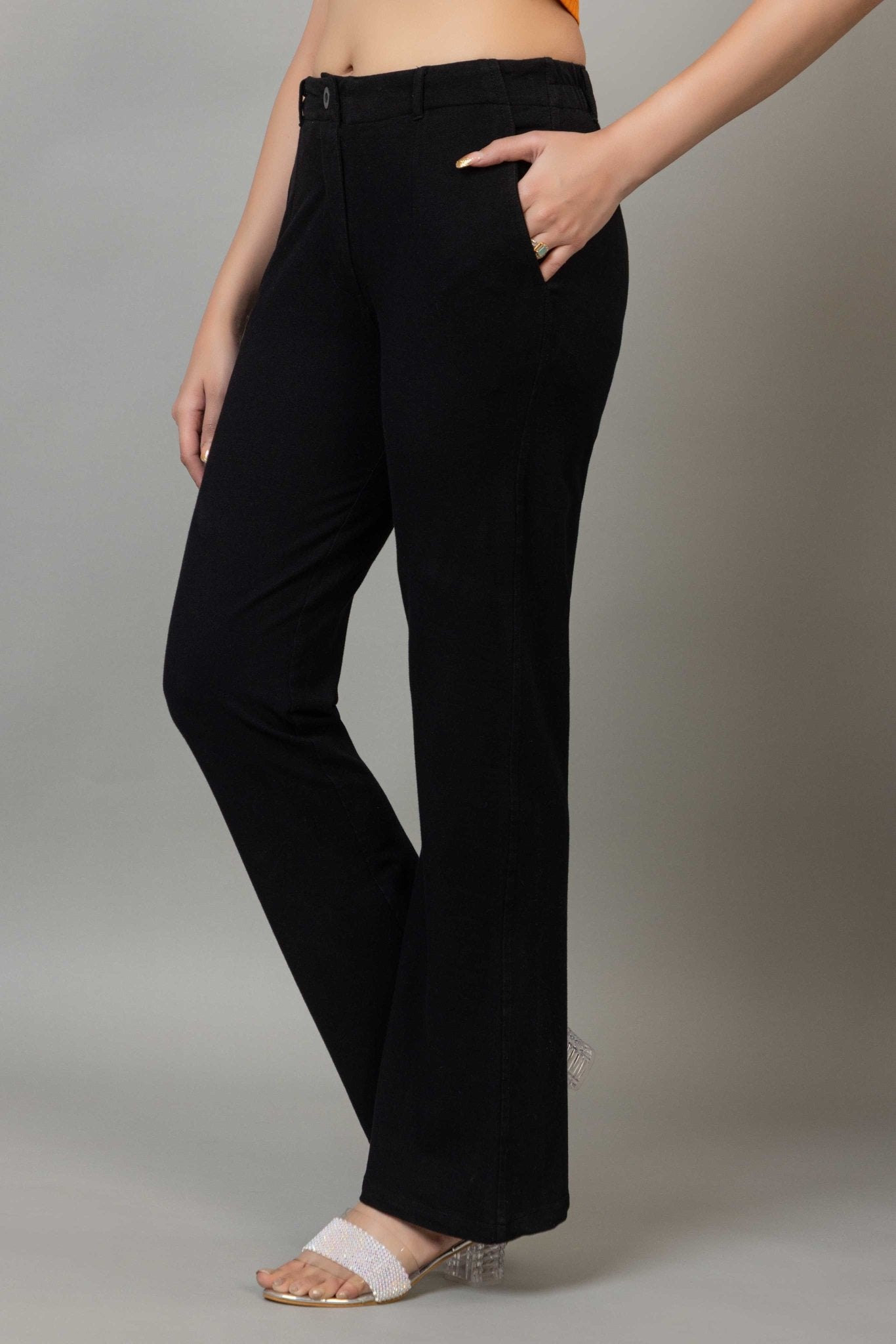 Black denim bootcut flare pant - Denim bootcut flare pants