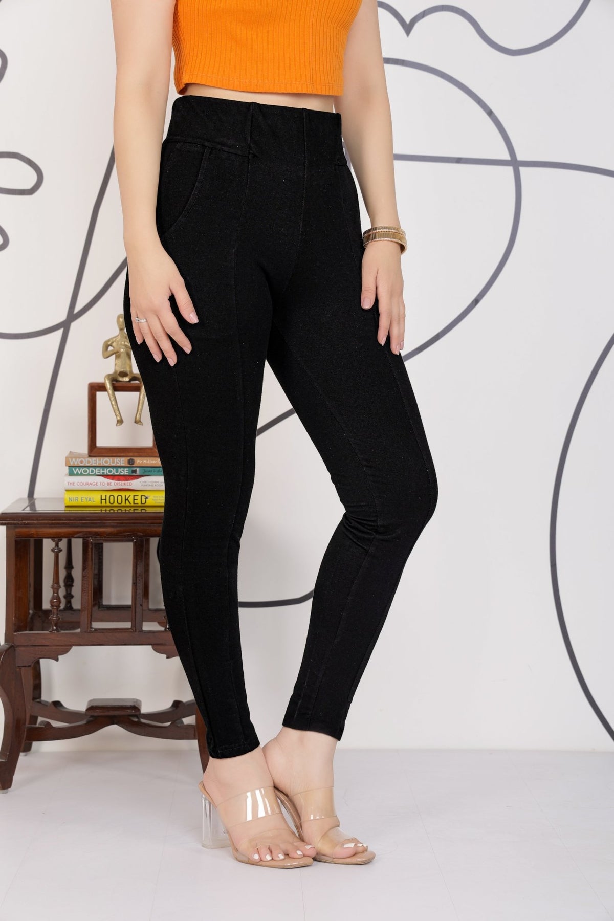 Black denim jegging -Denim jeggings