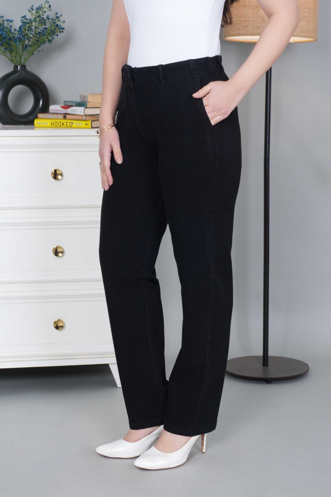 Black denim straight pant - Denim straight Pants