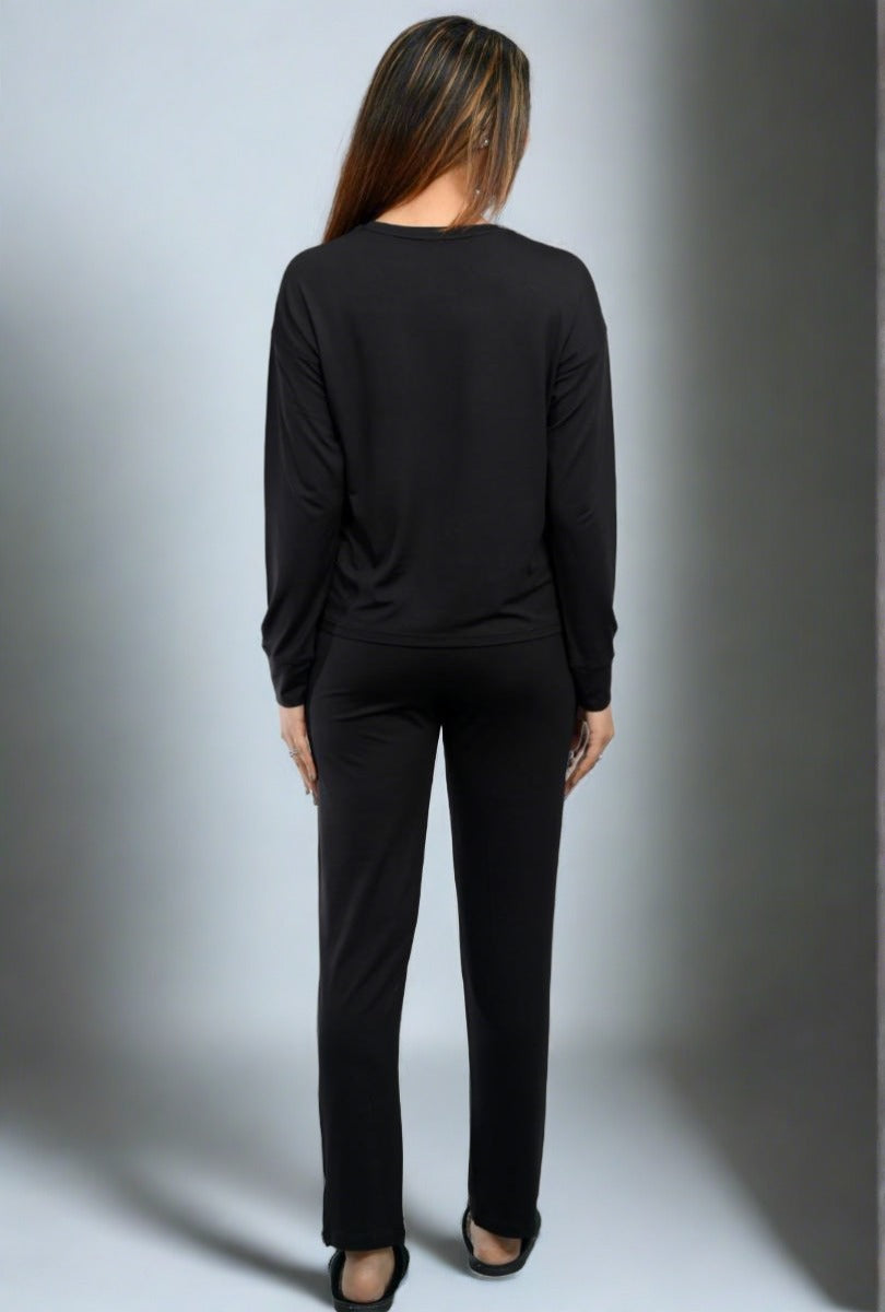 Black loungewear coordinate set -Loungewear coordinate set