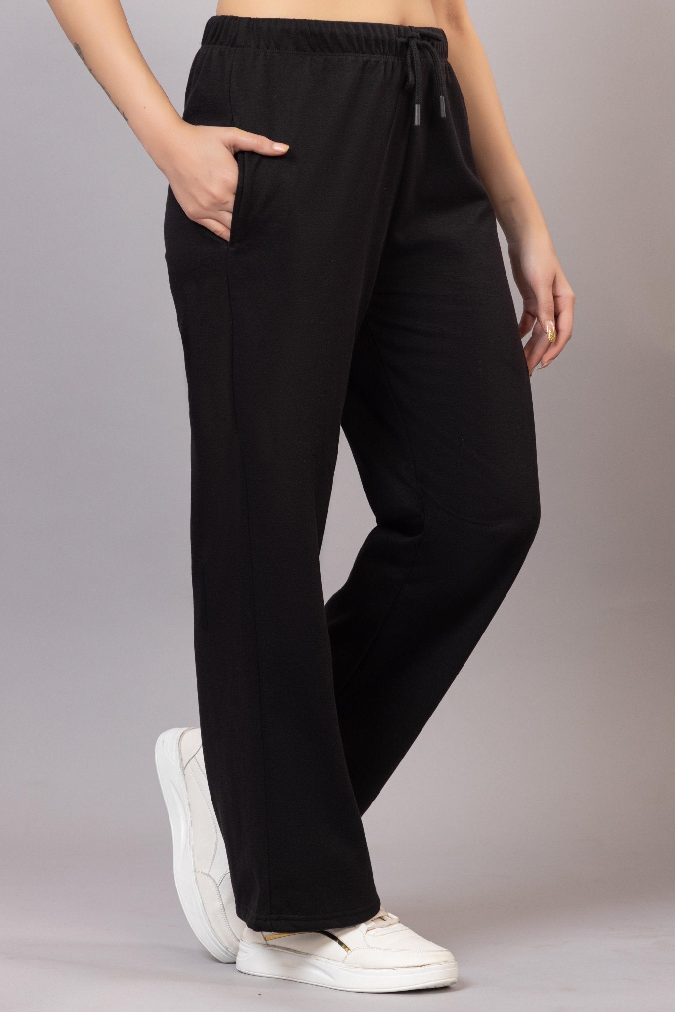 Black winter warm flare pants. - Winter flare pant