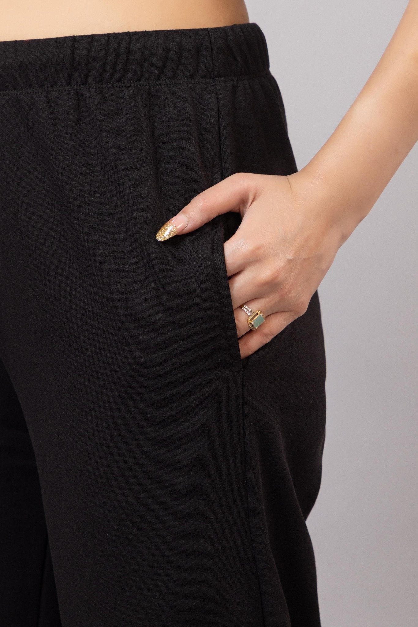 Black winter warm flare pants. - Winter flare pant