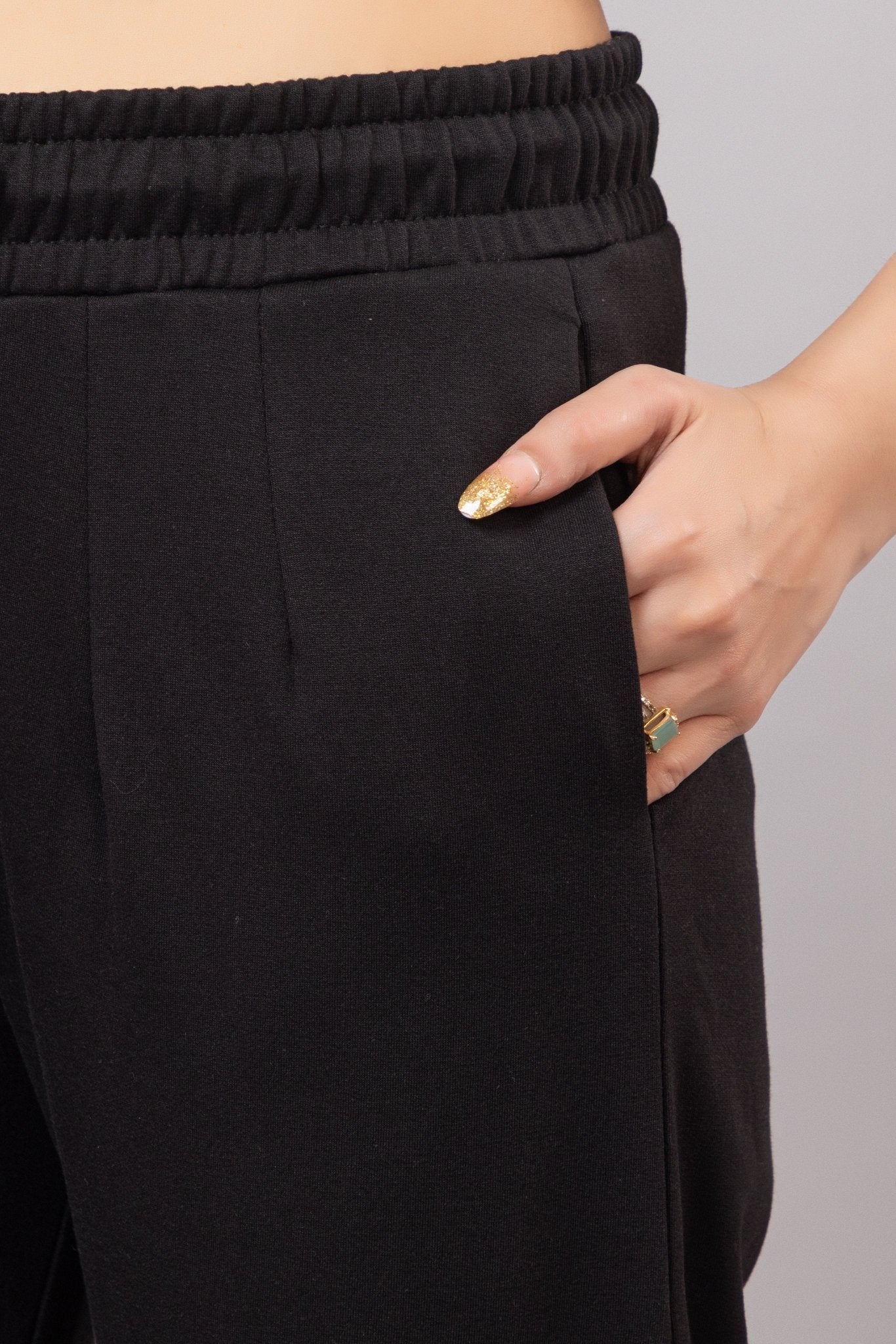 Black winter warm straight fit pants - Winter straight pant