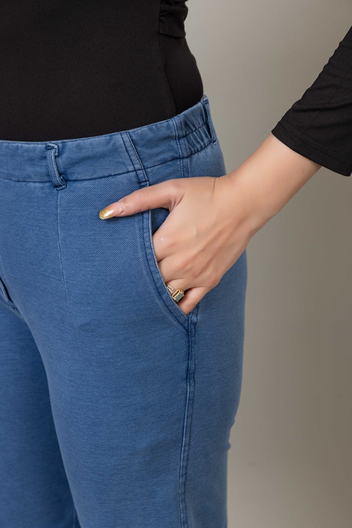 Blue denim bootcut flare pant - Denim bootcut flare pants