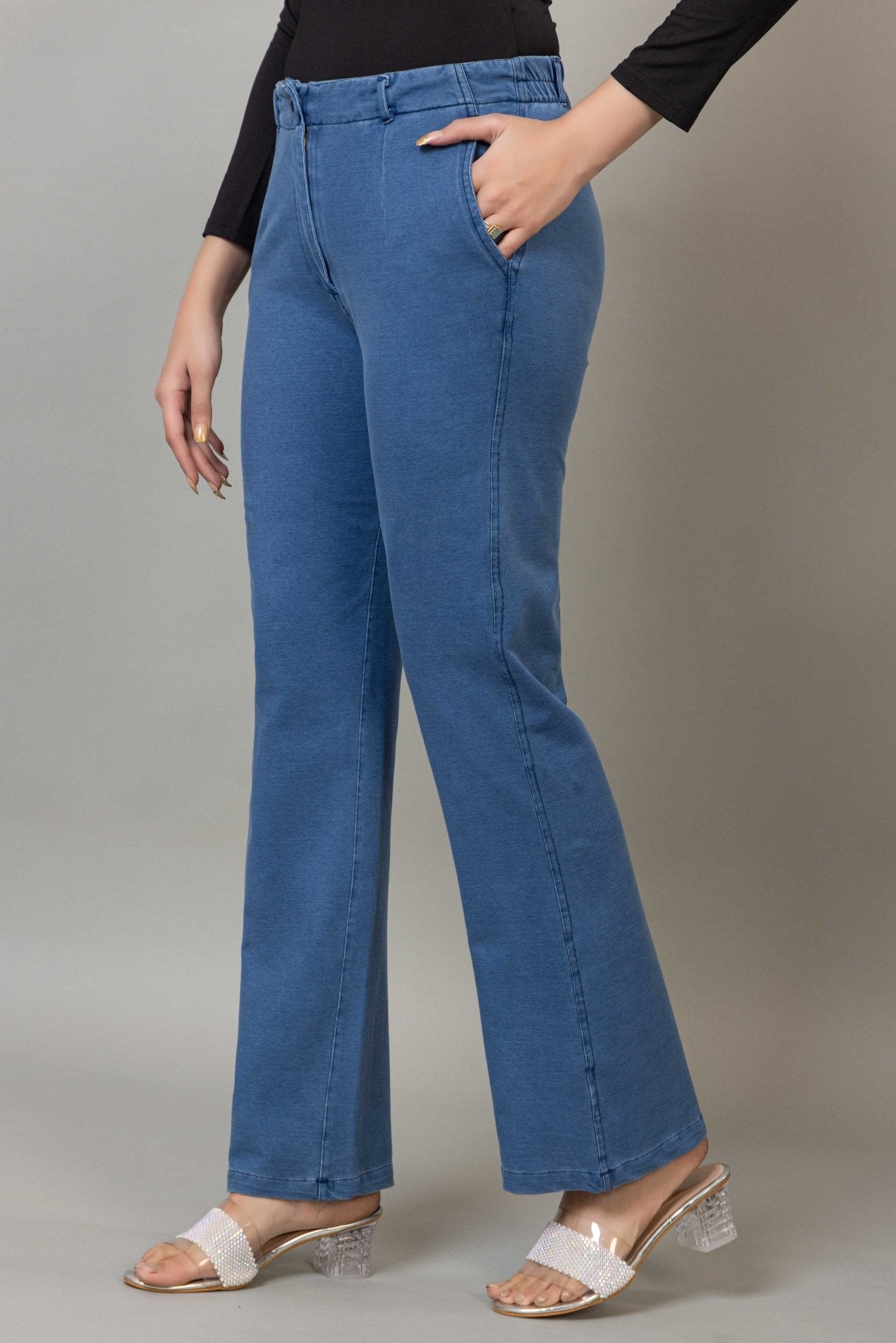 Blue denim bootcut flare pant - Denim bootcut flare pants