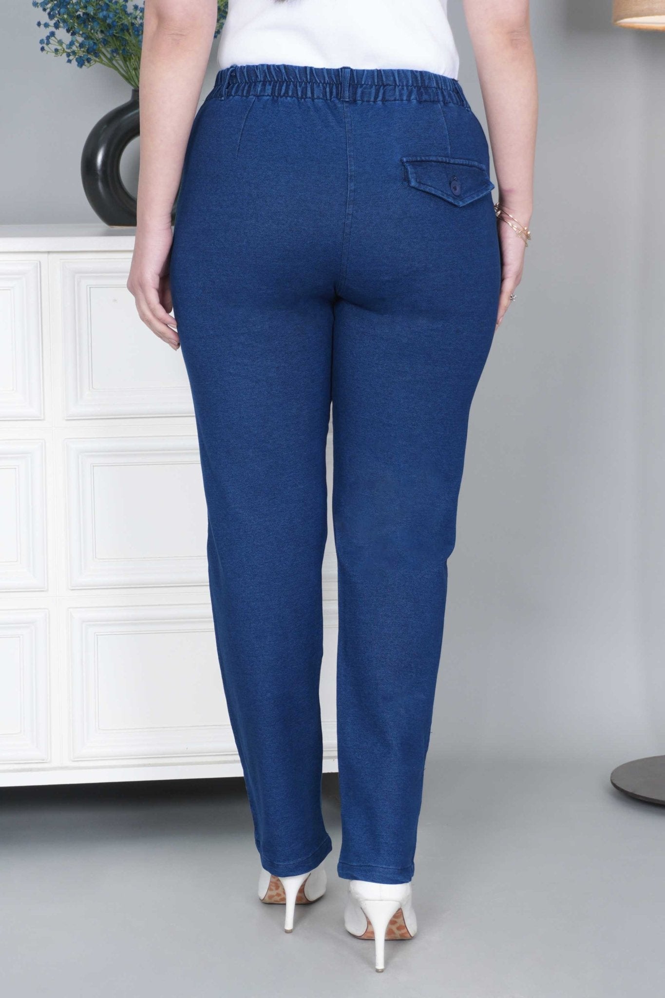 Blue denim straight pant - Denim straight Pants