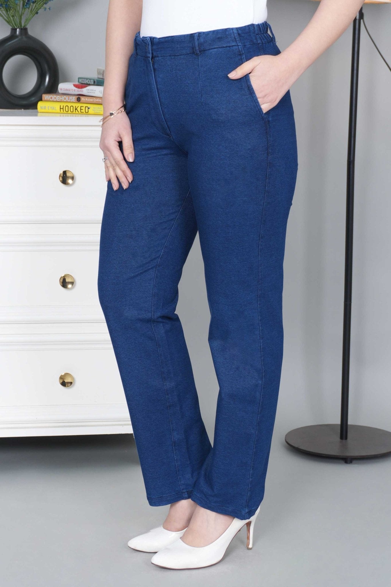 Blue denim straight pant - Denim straight Pants