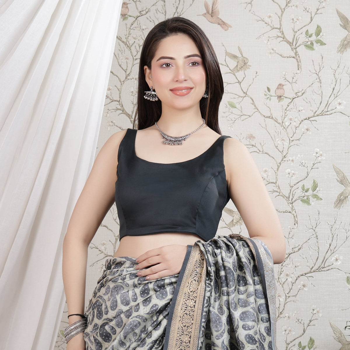 Bottle green blouse made from premium cotton -Blouse
