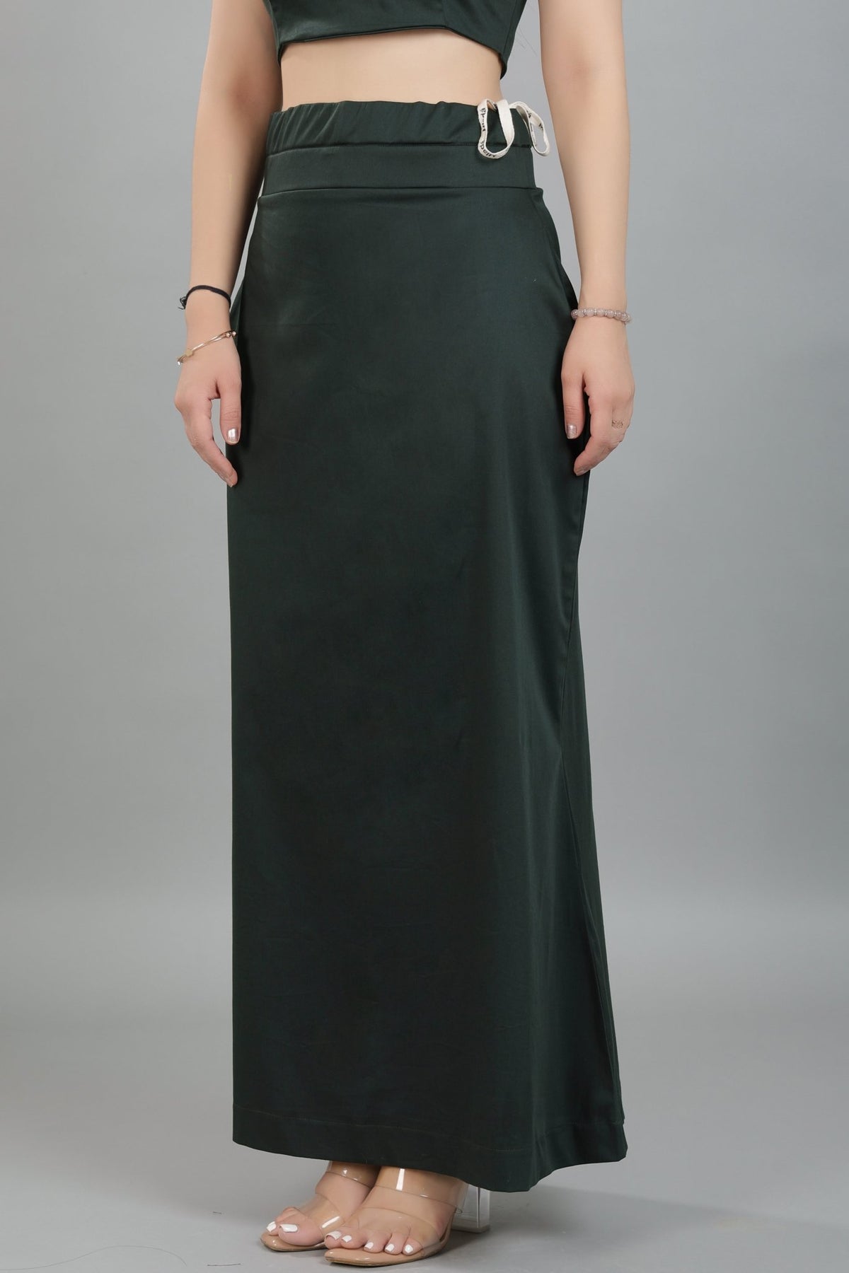 Bottle green saree shaper made from premium cotton -Saree shaper