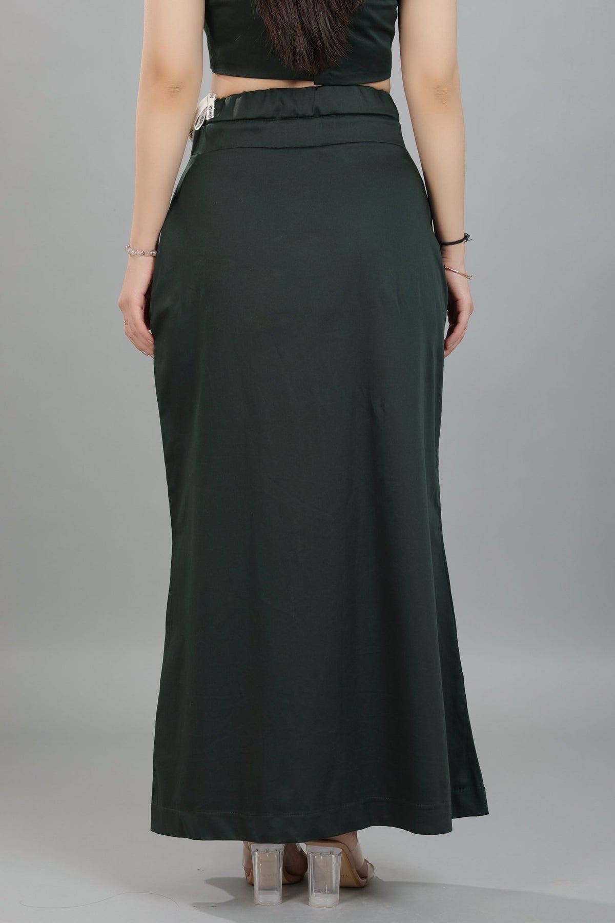 Bottle green saree shaper made from premium cotton -Saree shaper